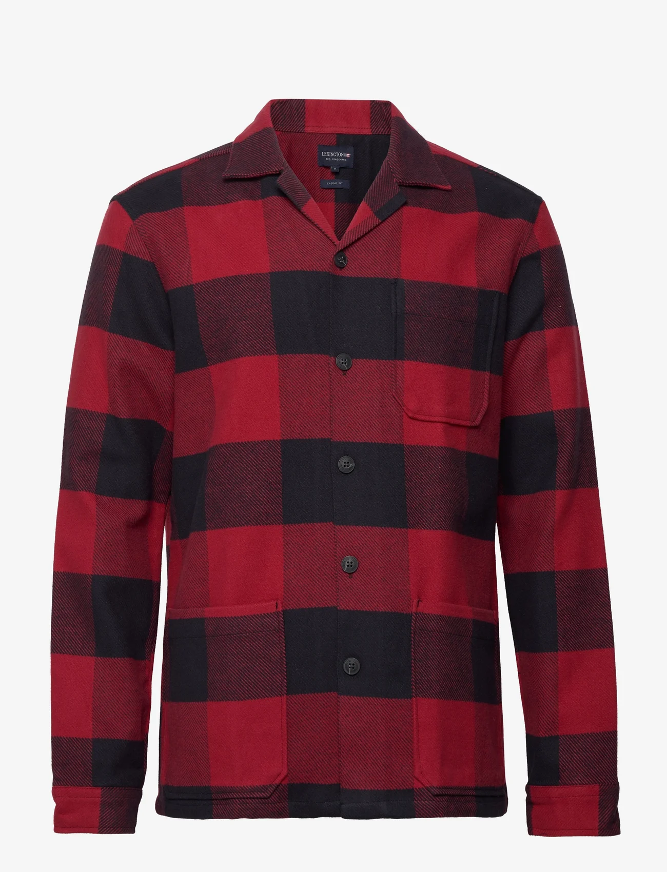 Lexington Clothing - Cole Organic Cotton Checked Overshirt - menn - red/black check - 0