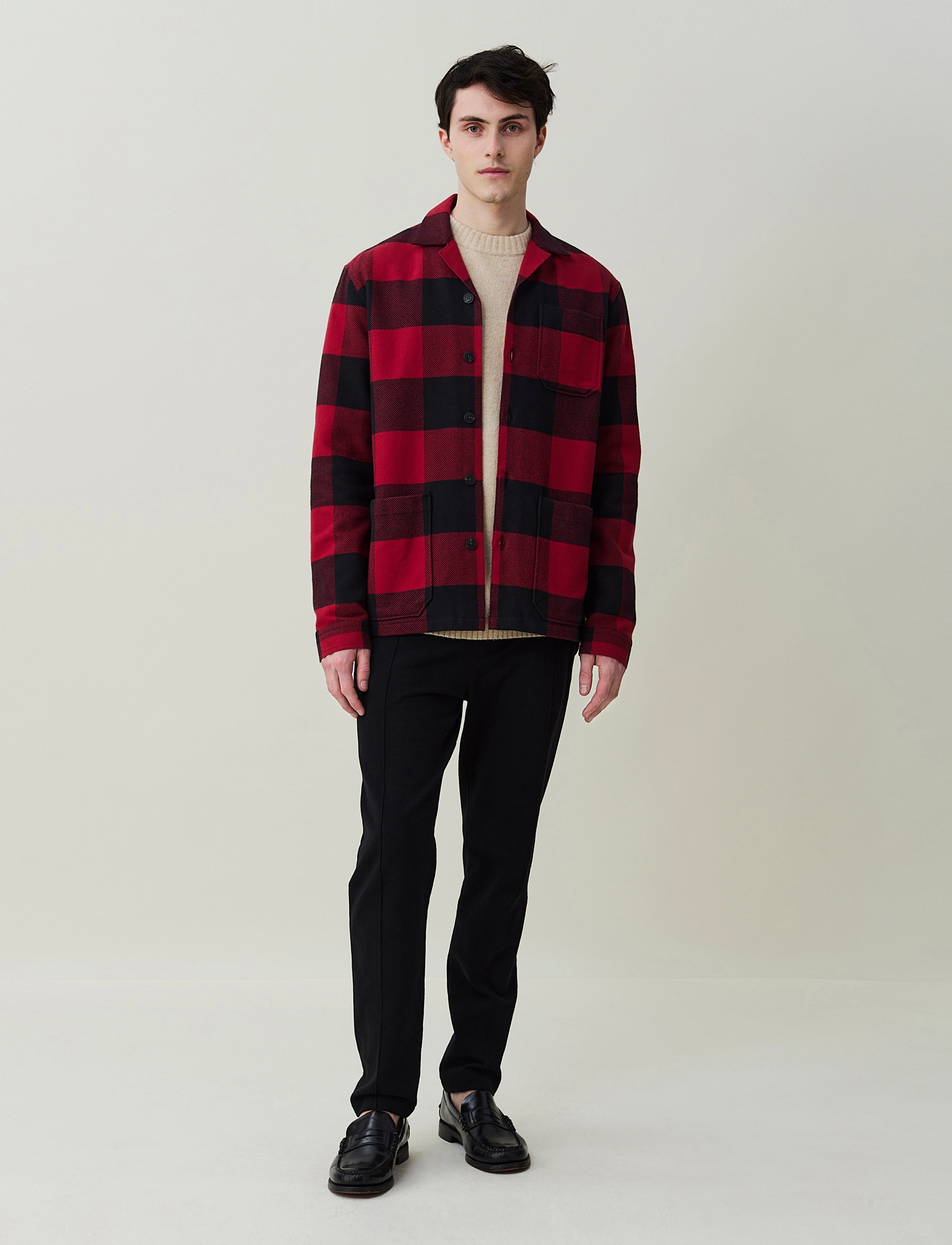 Lexington Clothing - Cole Organic Cotton Checked Overshirt - red/black check - 2