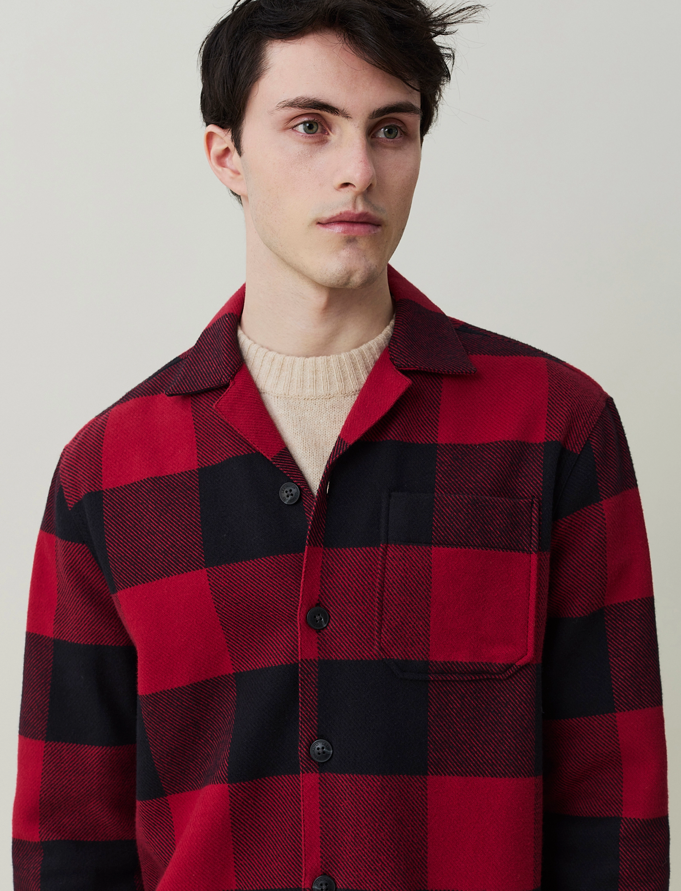 Lexington Clothing - Cole Organic Cotton Checked Overshirt - red/black check - 4
