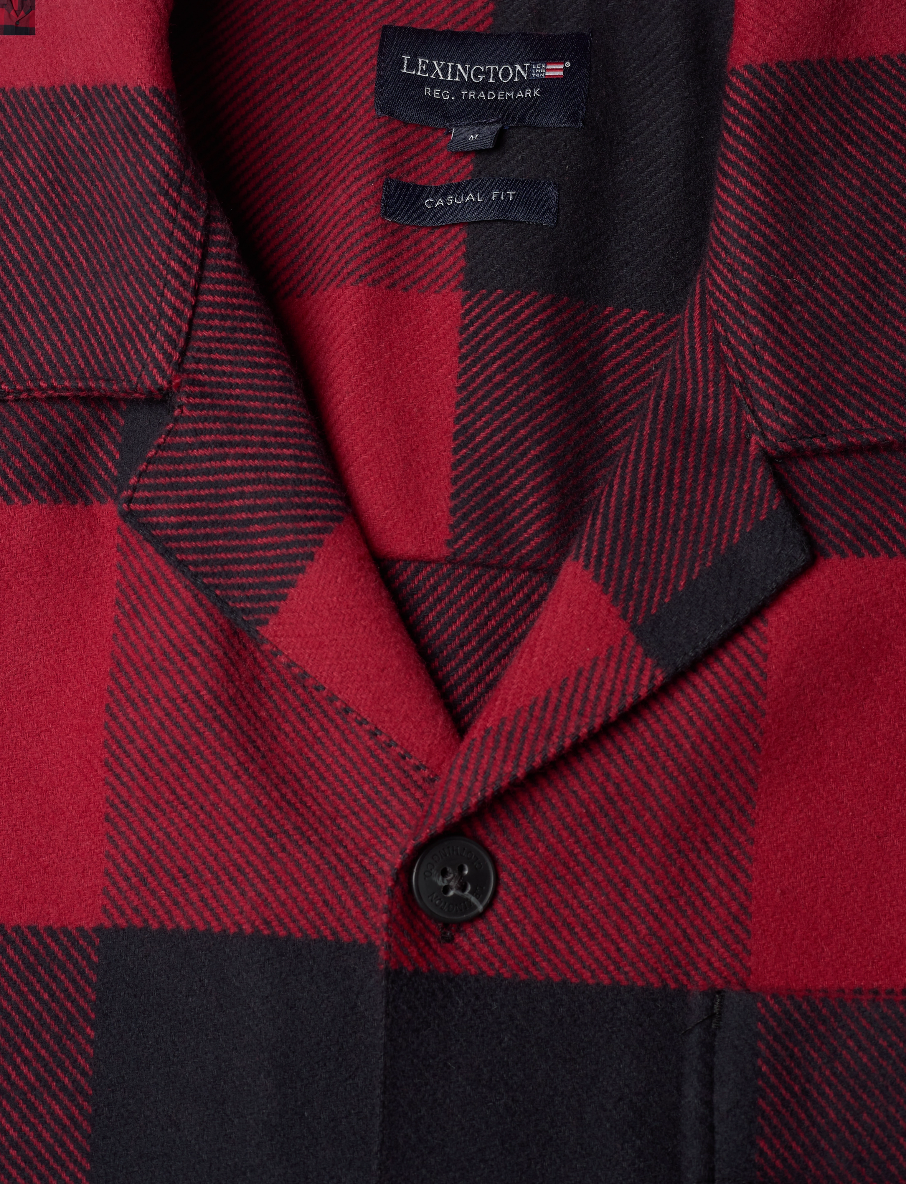 Lexington Clothing - Cole Organic Cotton Checked Overshirt - red/black check - 5