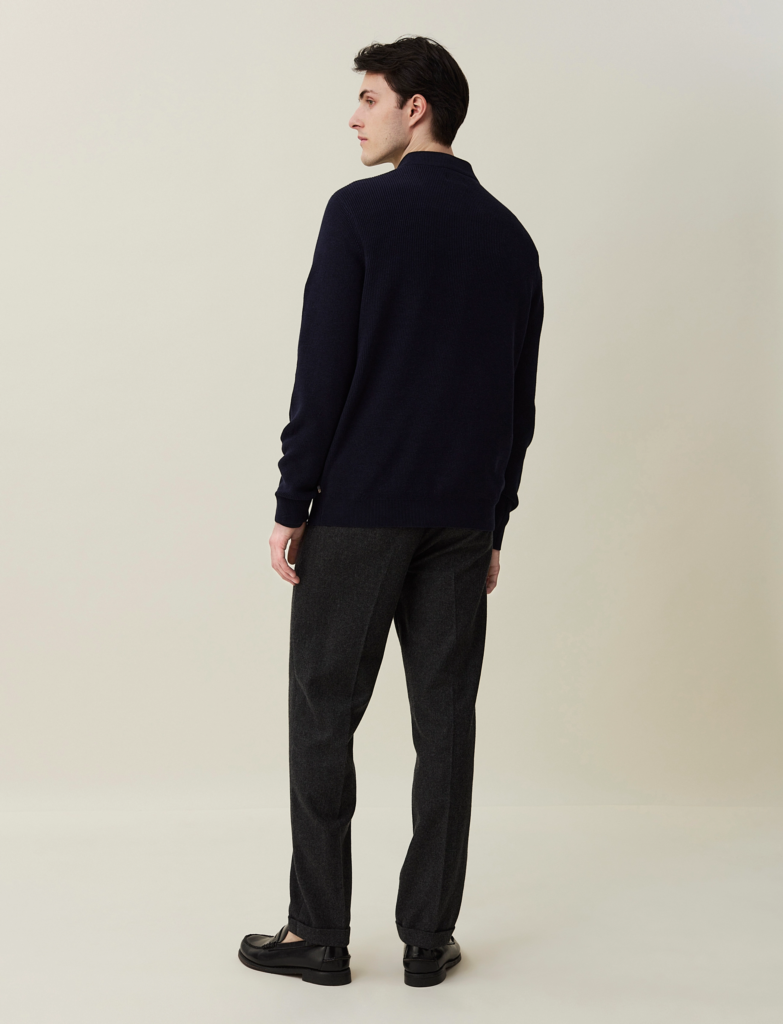 Lexington Clothing - Stefan Overlapping V-Neck Sweater - dark blue - 3