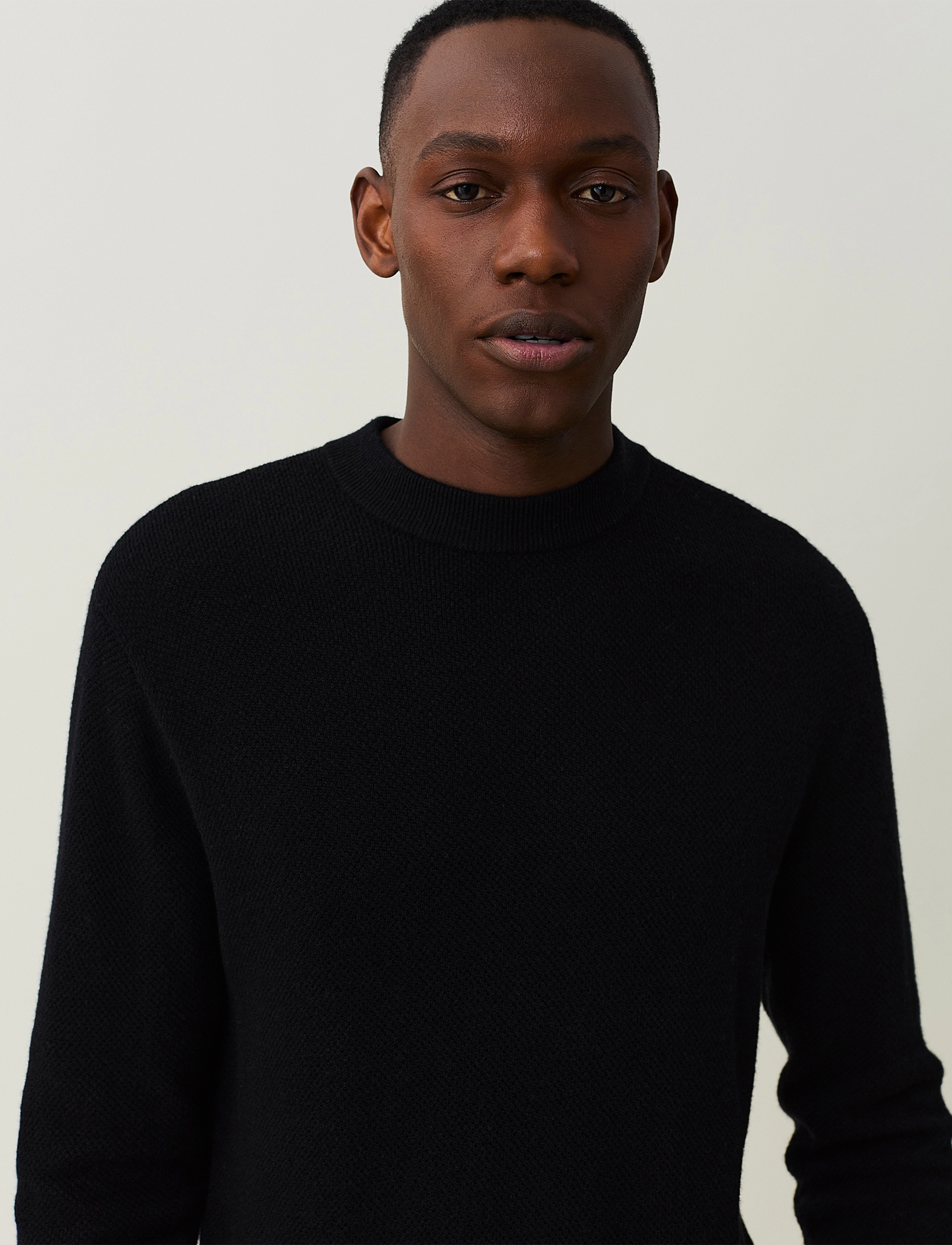 Lexington Clothing - Felix Textured Merino Wool Sweater - black - 4