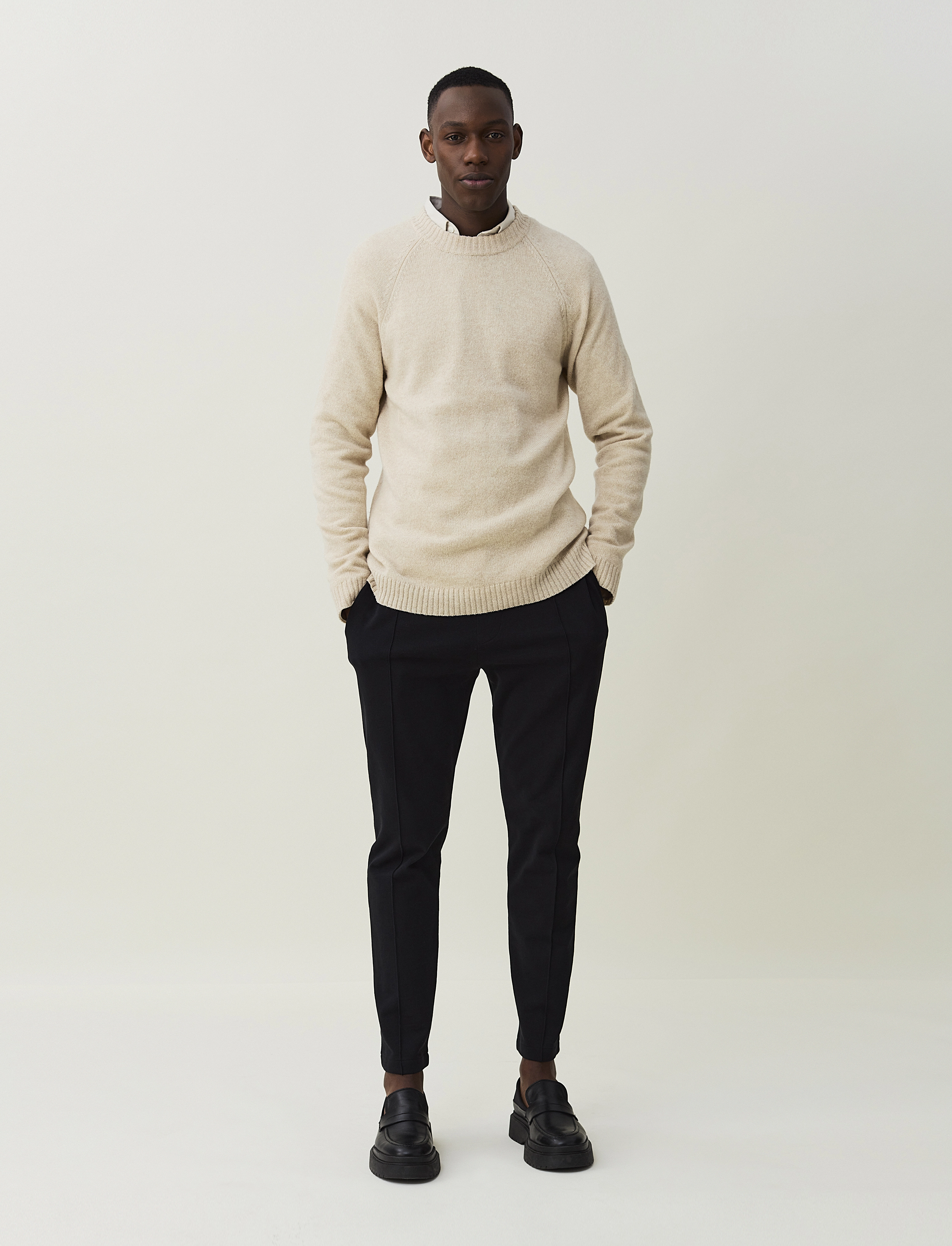 Lexington Clothing - Eric Lambswool Blend High Neck Sweater - light beige - 2