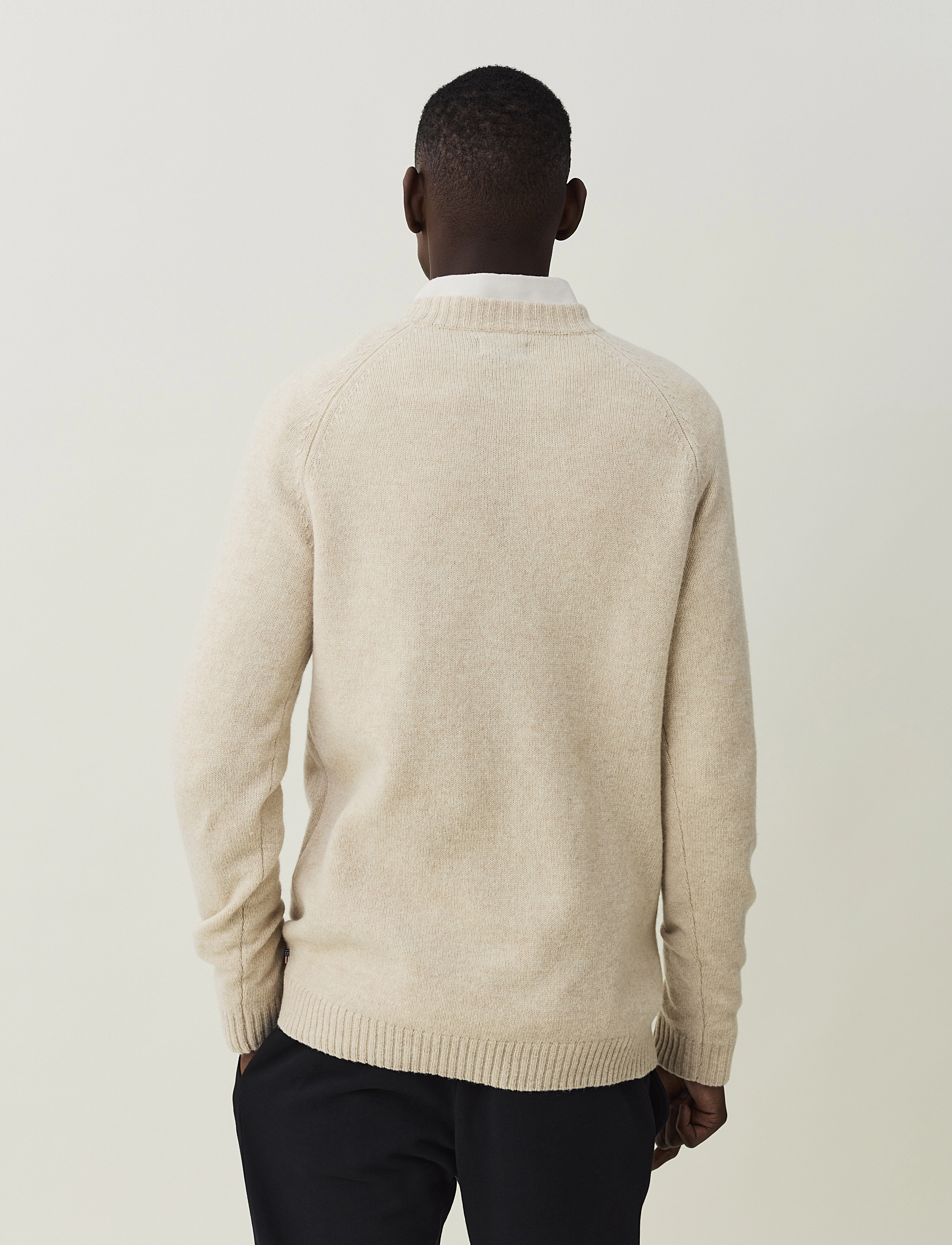 Lexington Clothing - Eric Lambswool Blend High Neck Sweater - light beige - 4