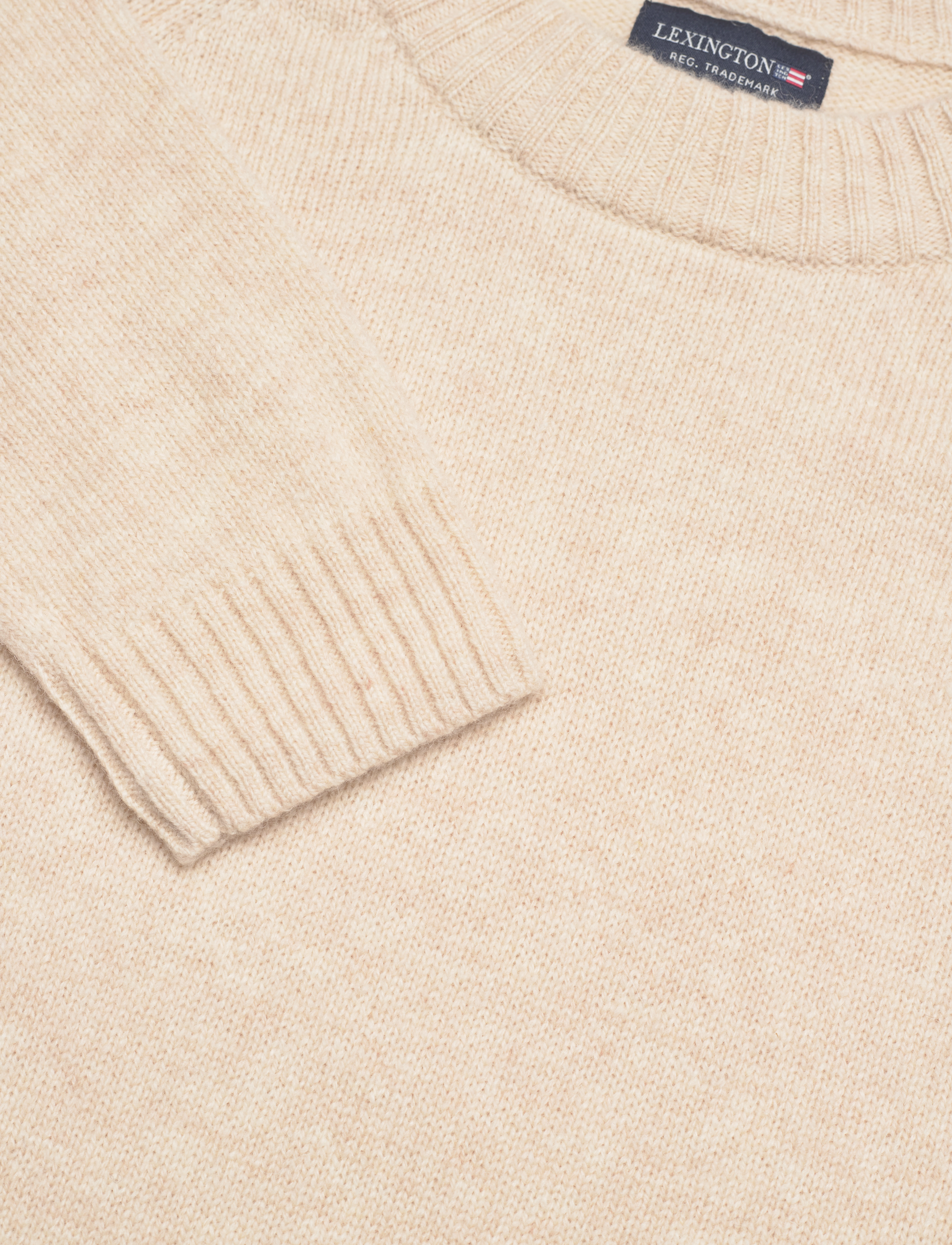 Lexington Clothing - Eric Lambswool Blend High Neck Sweater - light beige - 5
