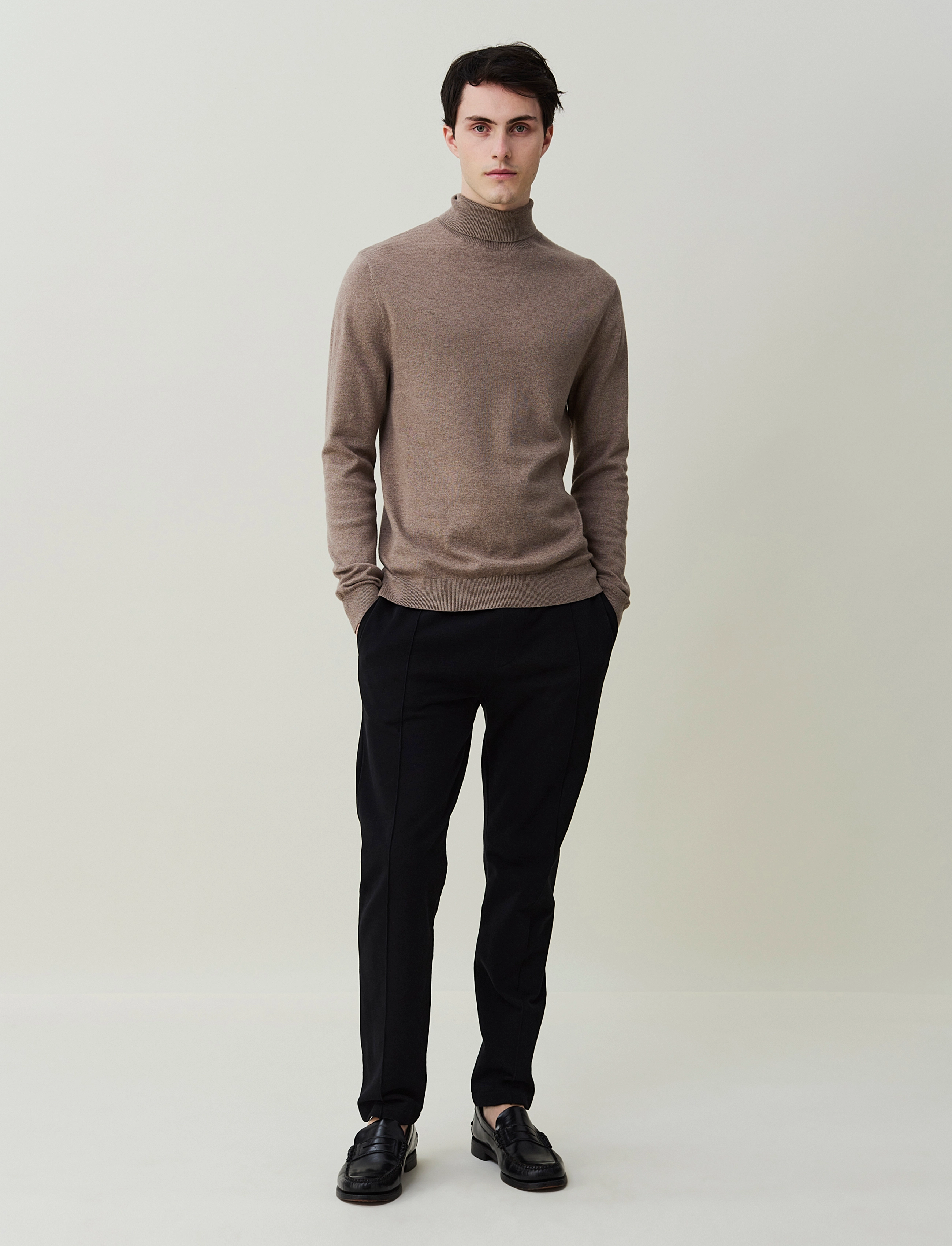 Lexington Clothing - Brian Cotton/Cashmere Blend Rollneck Sweater - light brown melange - 2
