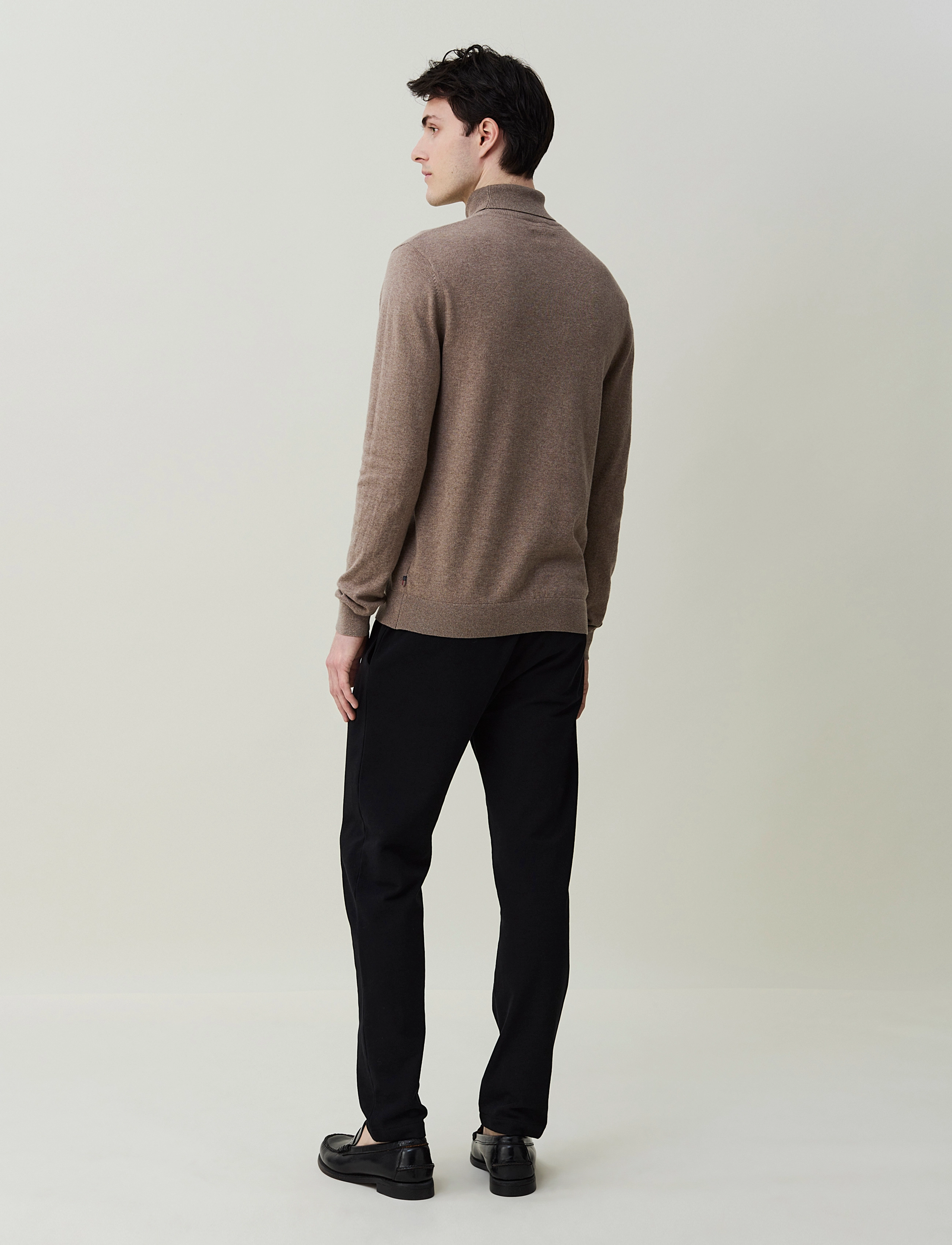 Lexington Clothing - Brian Cotton/Cashmere Blend Rollneck Sweater - light brown melange - 3