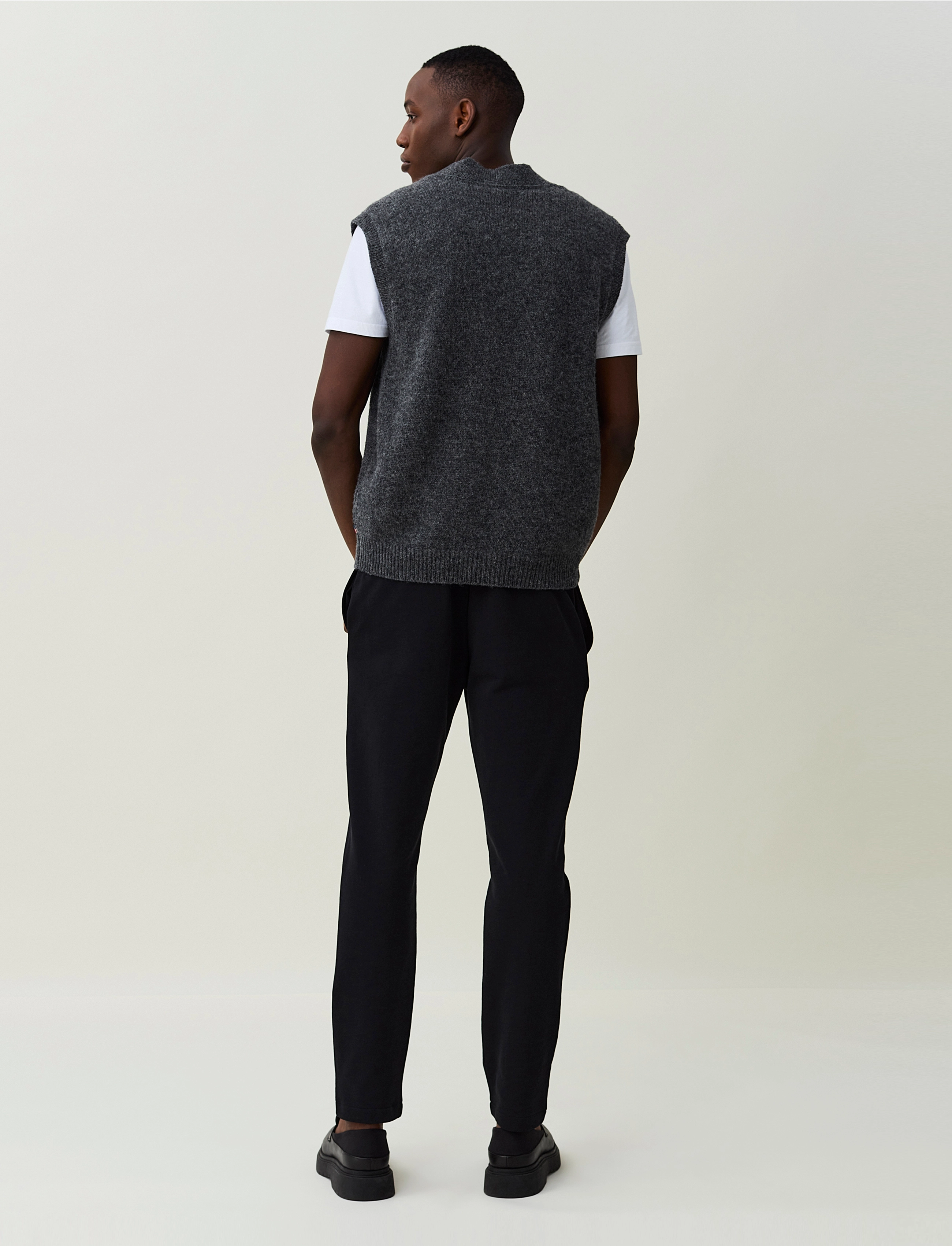 Lexington Clothing - Chris Knitted Shetland Wool Vest - dark gray melange - 3