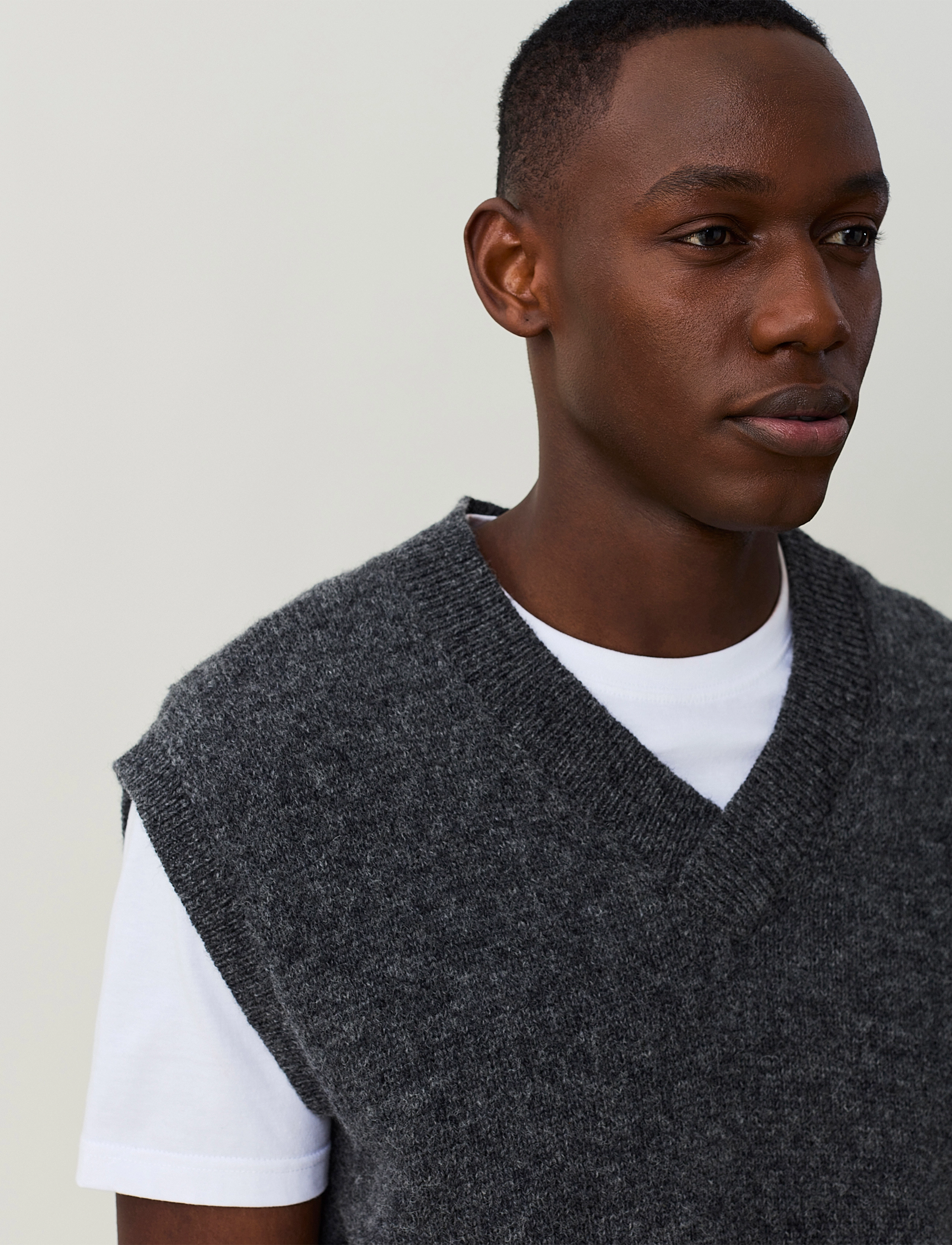 Lexington Clothing - Chris Knitted Shetland Wool Vest - dark gray melange - 4