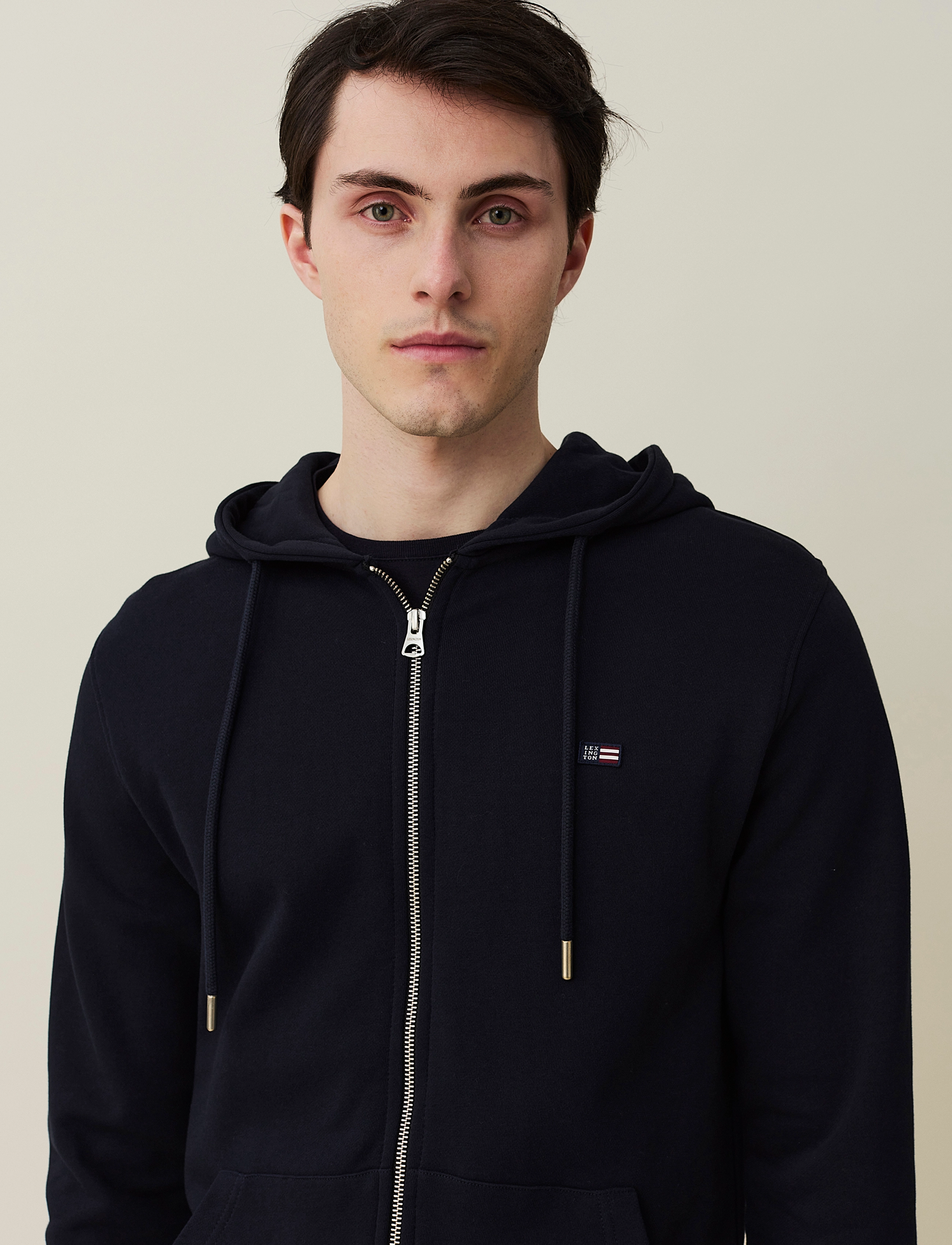 Lexington Clothing - Sebastian Organic Cotton Zip Hood - dark blue - 5