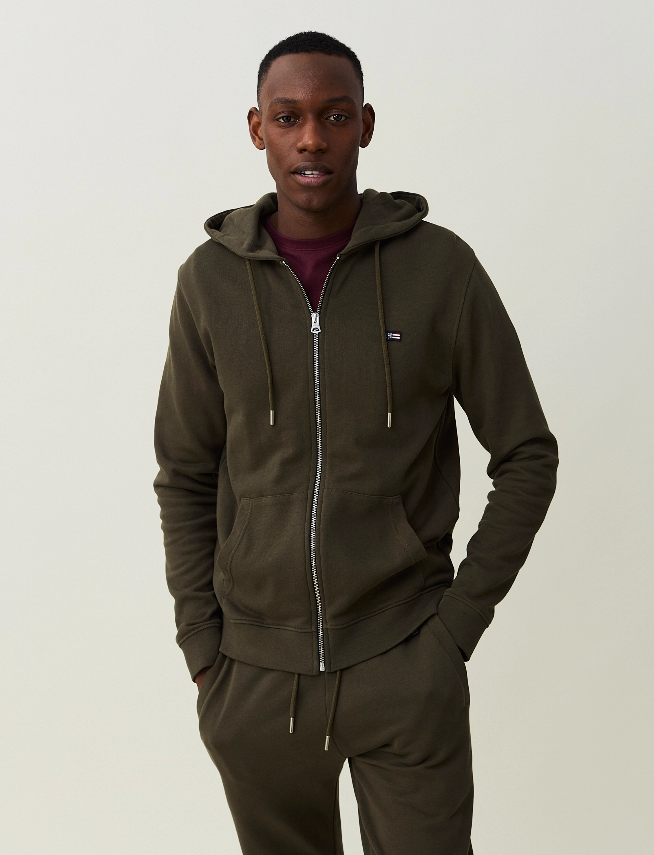 Lexington Clothing - Sebastian Organic Cotton Zip Hood - dark green - 2