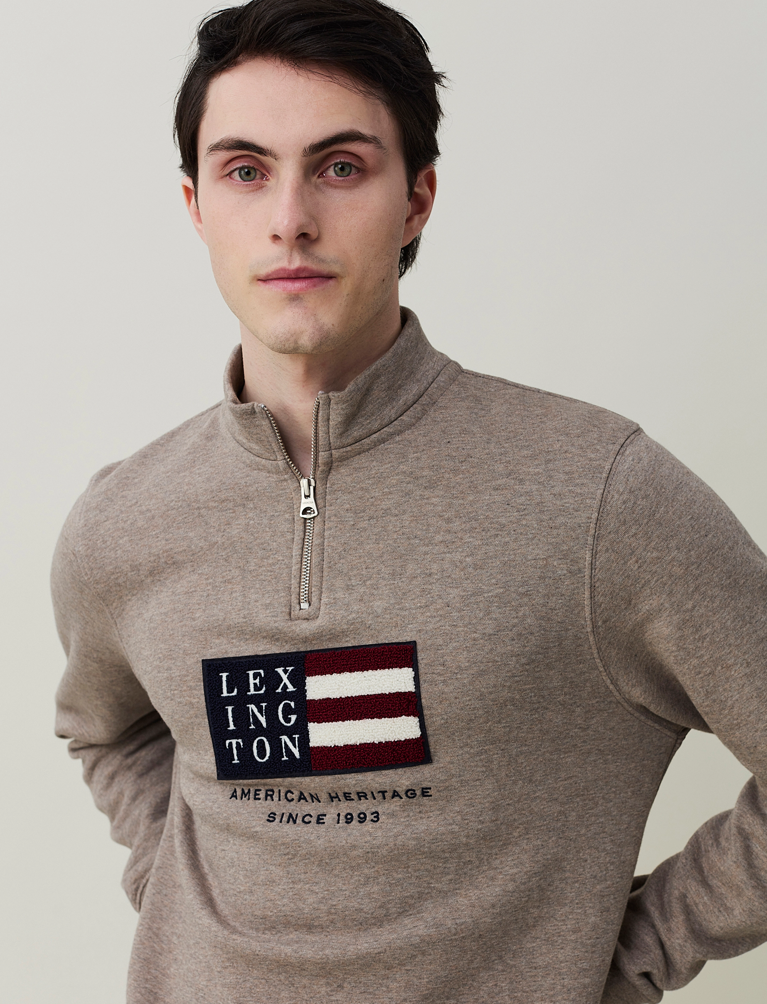 Lexington Clothing - Terrence Half Zip Sweater - beige melange - 4