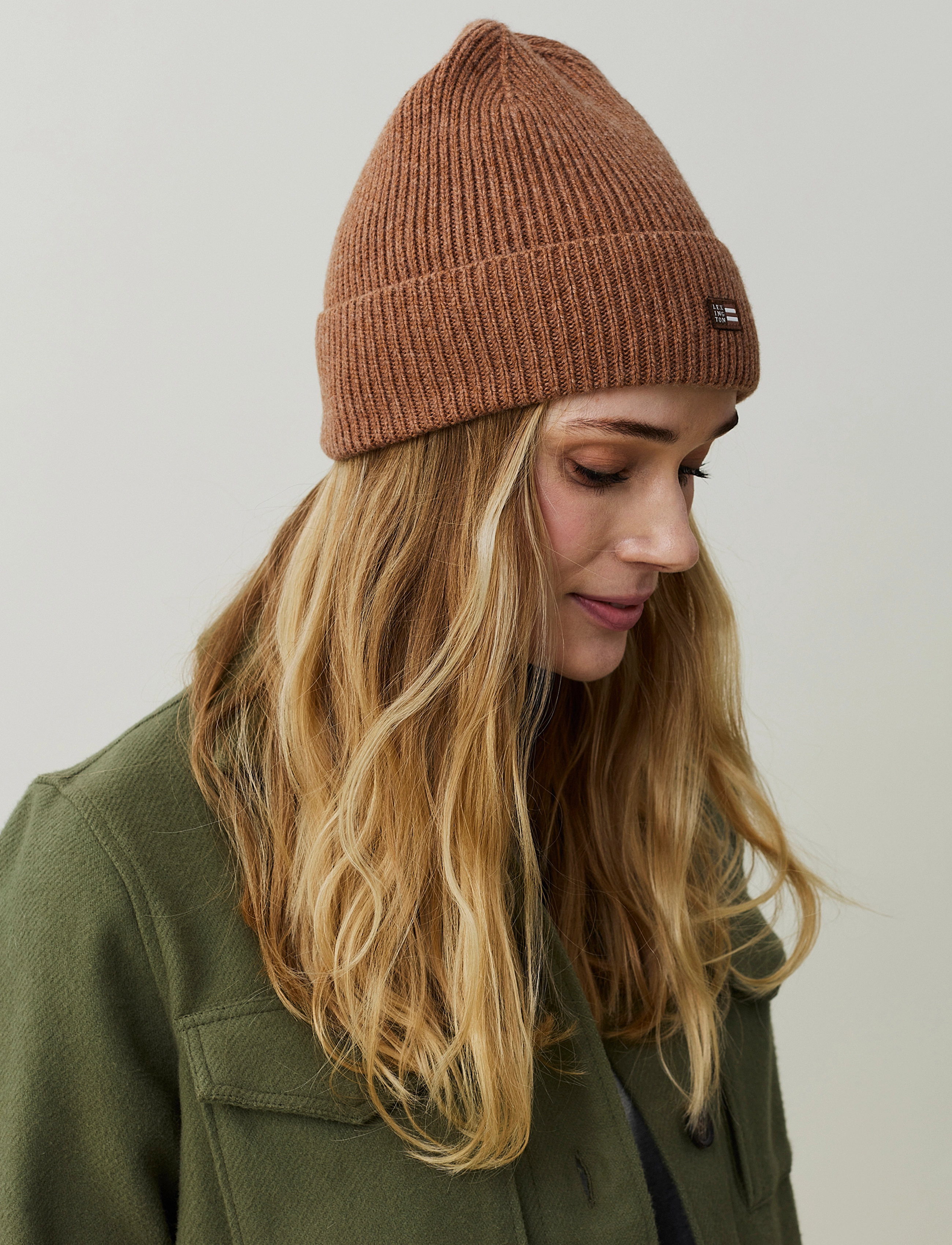 Lexington Clothing - Stockton Merino Blend Rib Knit Beanie - beige melange - 3