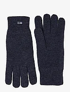 Cordwood Wool Blend Knitted Gloves - BLUE MELANGE