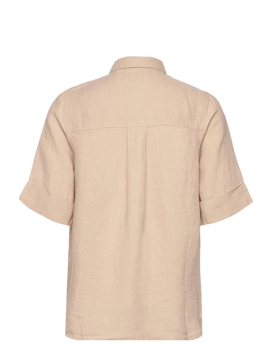 Lexington Clothing - Reign Linen Short Sleeve Shirt - lininiai marškiniai - beige - 2