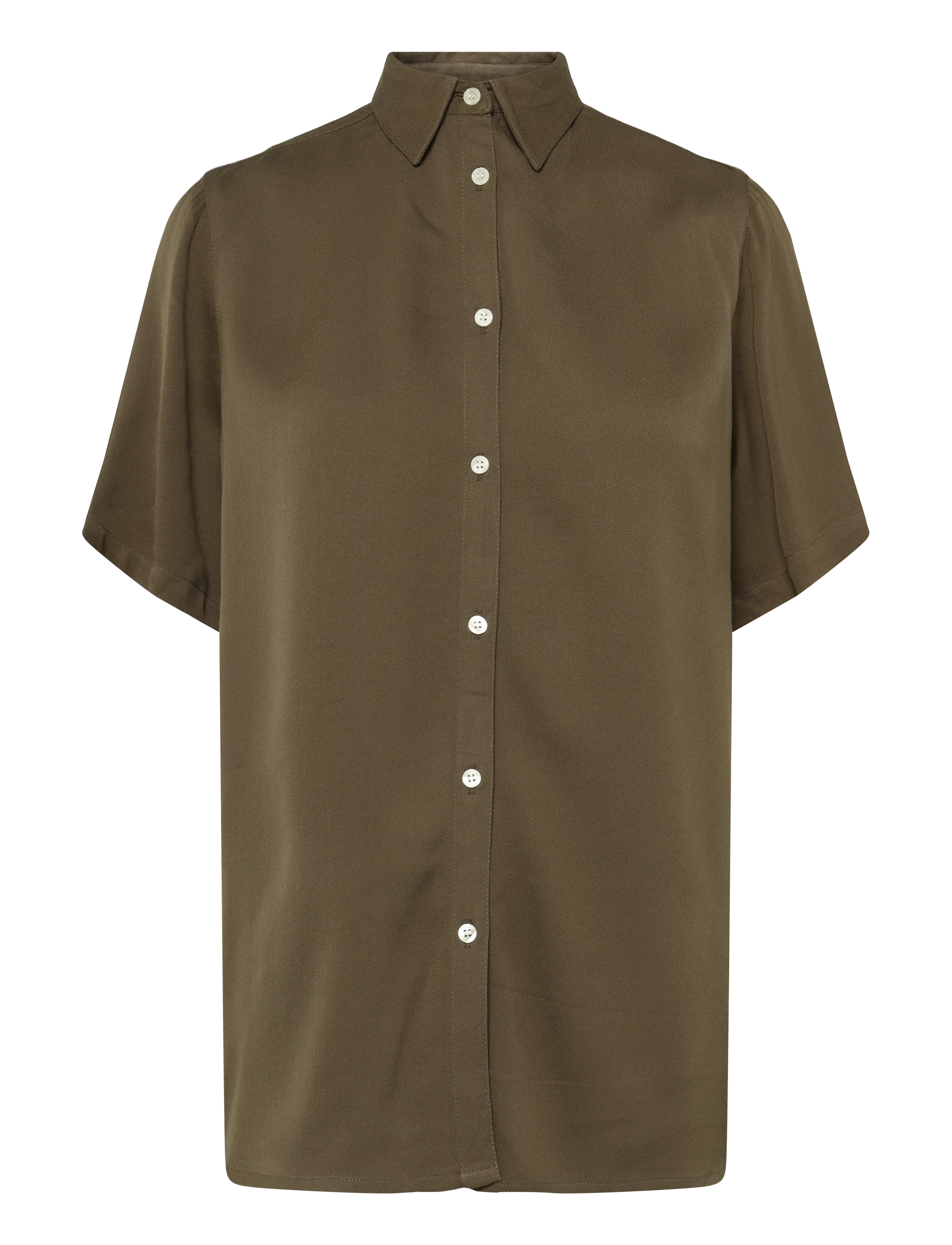 Lexington Clothing Reign Viscose Crepe Short Sleeve Shirt - Lexington Clothing - BROWN / brown