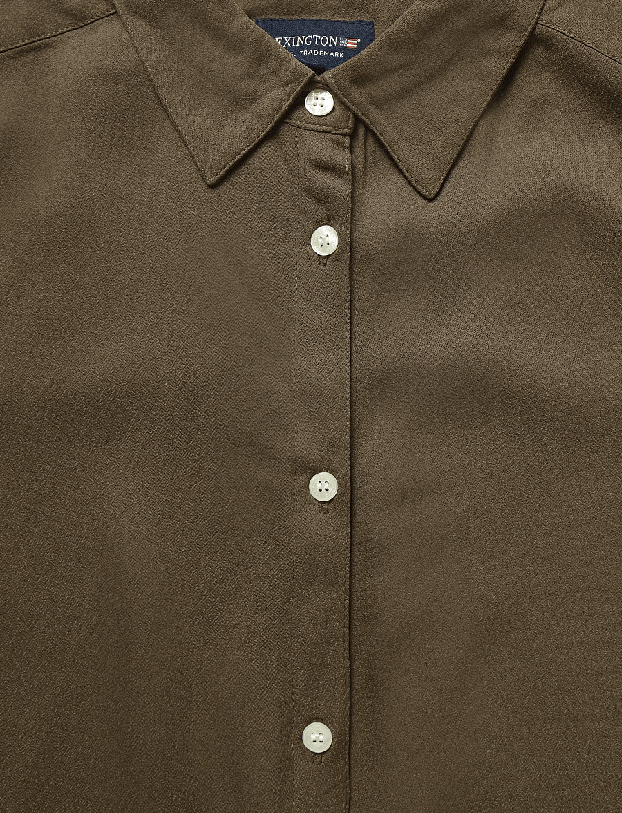 Lexington Clothing - Reign Viscose Crepe Short Sleeve Shirt - marškiniai trumpomis rankovėmis - brown - 5