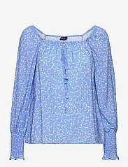 Lexington Clothing - Charlotte Printed Blouse - långärmade blusar - blue flower print - 0