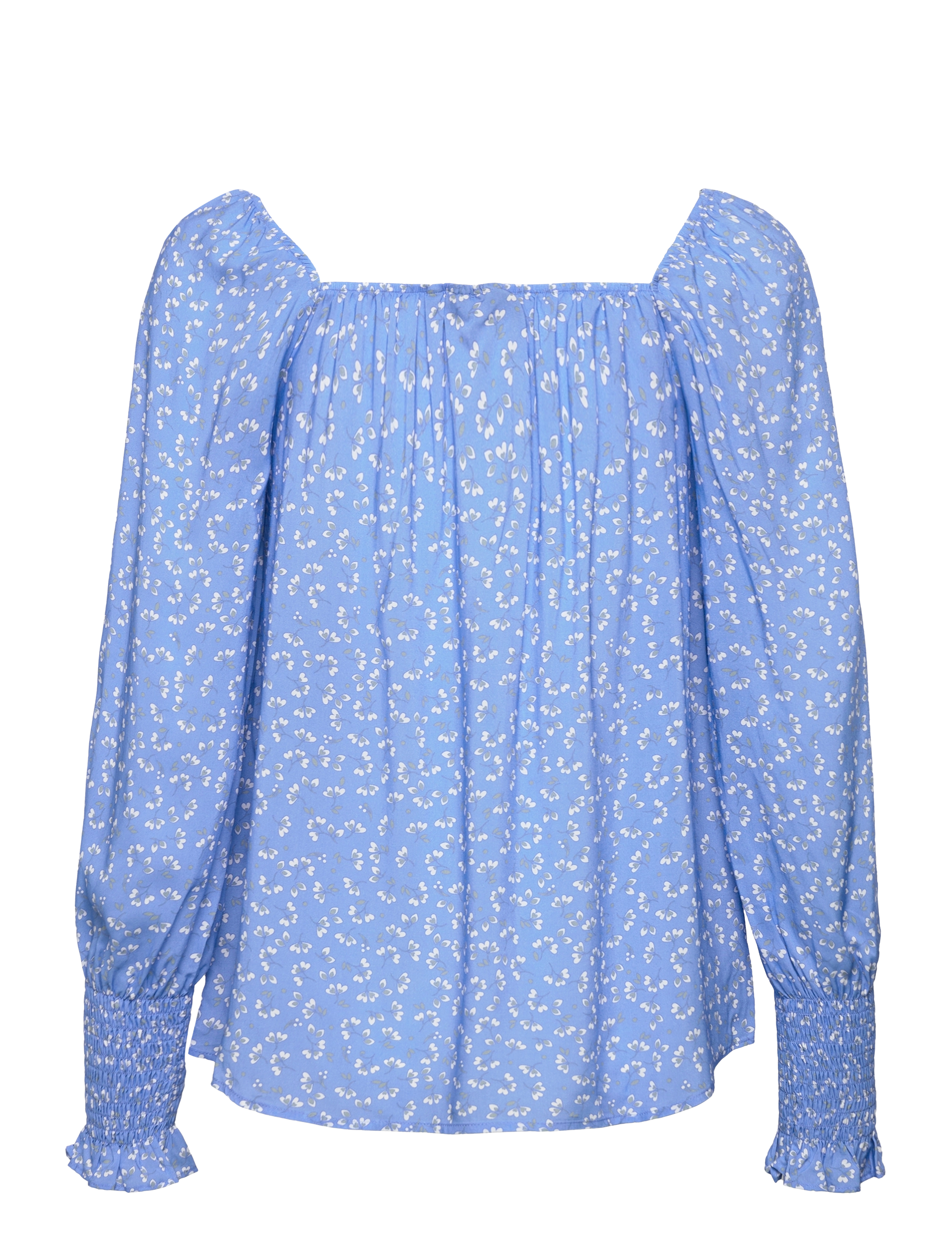 Lexington Clothing - Charlotte Printed Blouse - langærmede bluser - blue flower print - 2