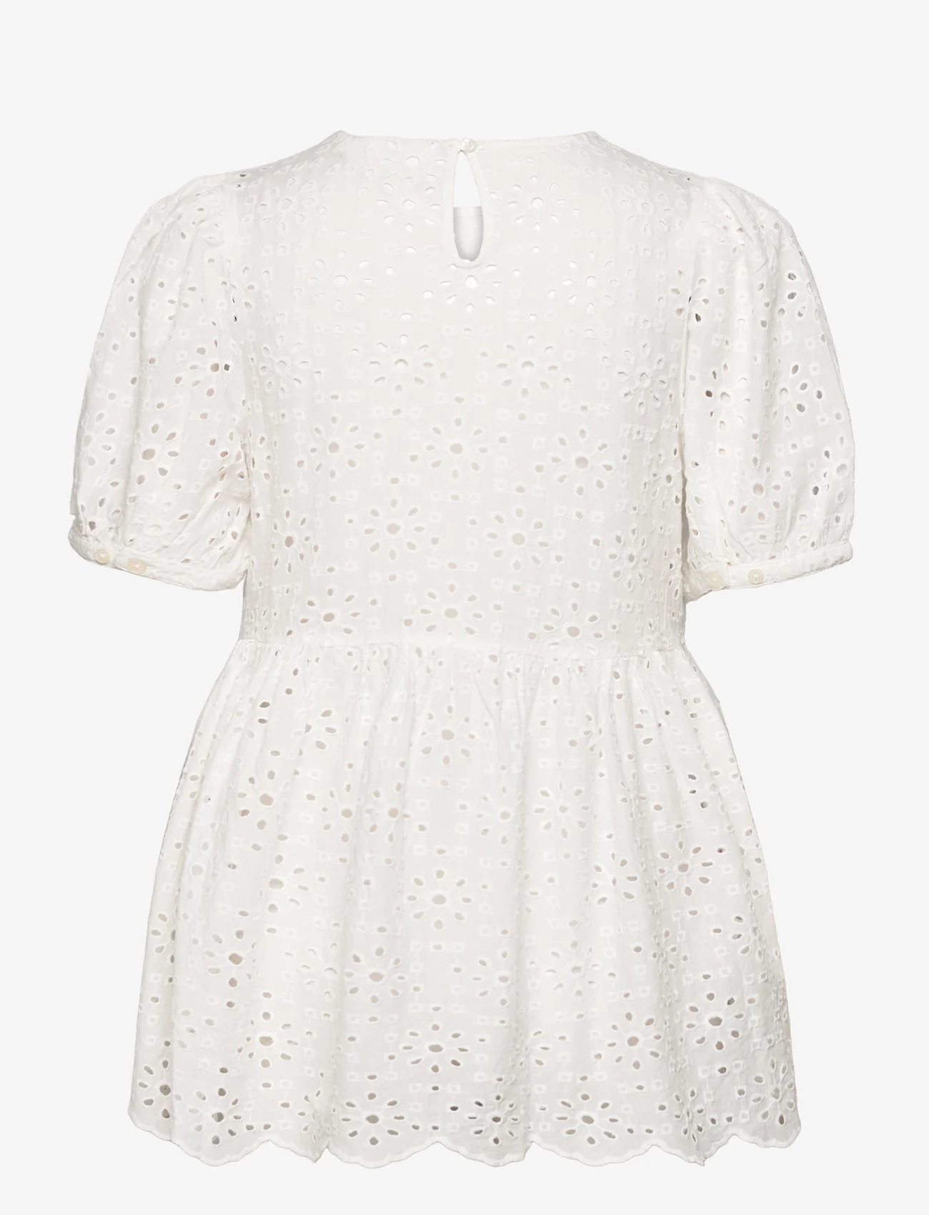 Lexington Clothing - Nova Broderie Anglaise Top - short-sleeved blouses - white - 1