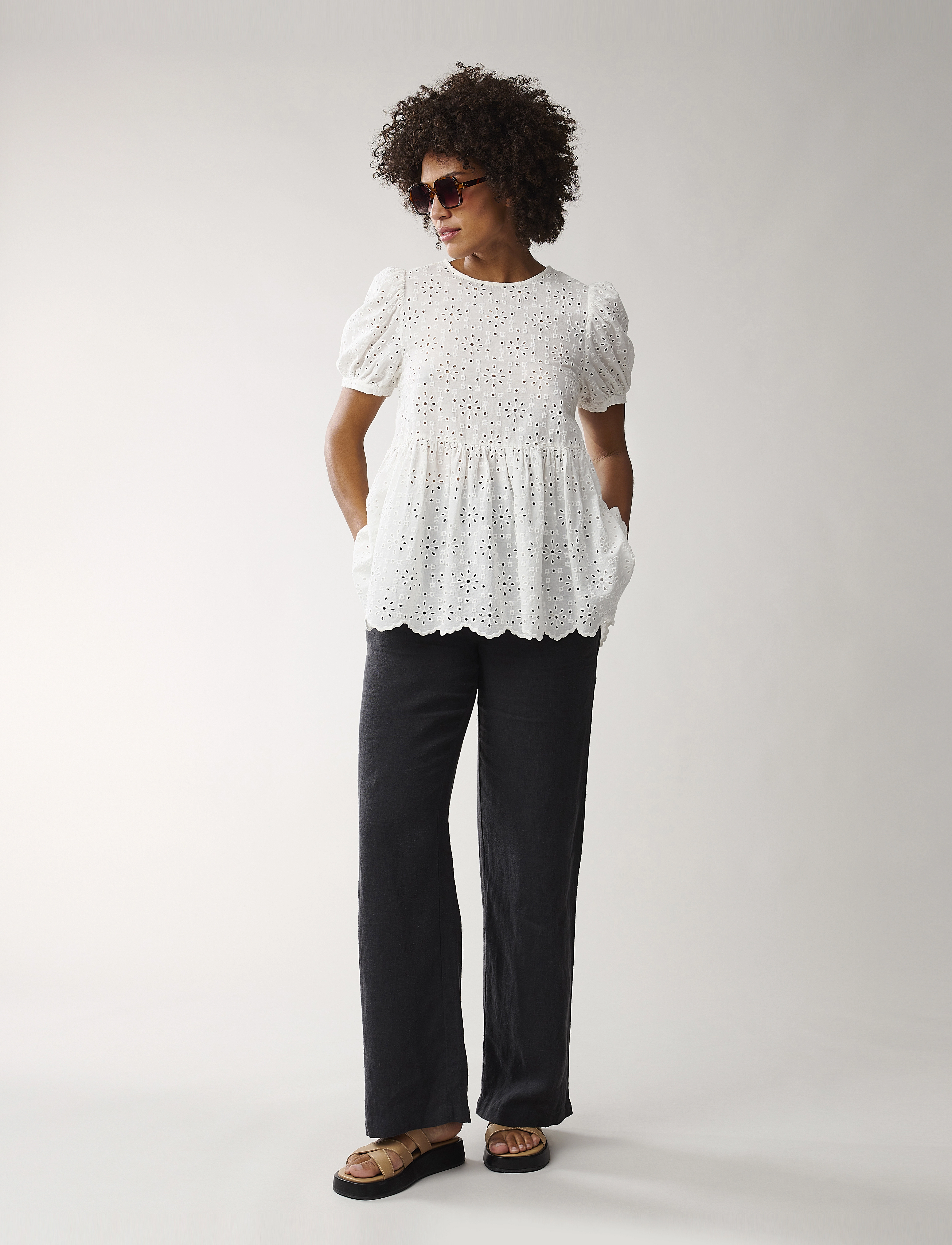 Lexington Clothing - Nova Broderie Anglaise Top - white - 2