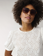 Lexington Clothing - Nova Broderie Anglaise Top - short-sleeved blouses - white - 4