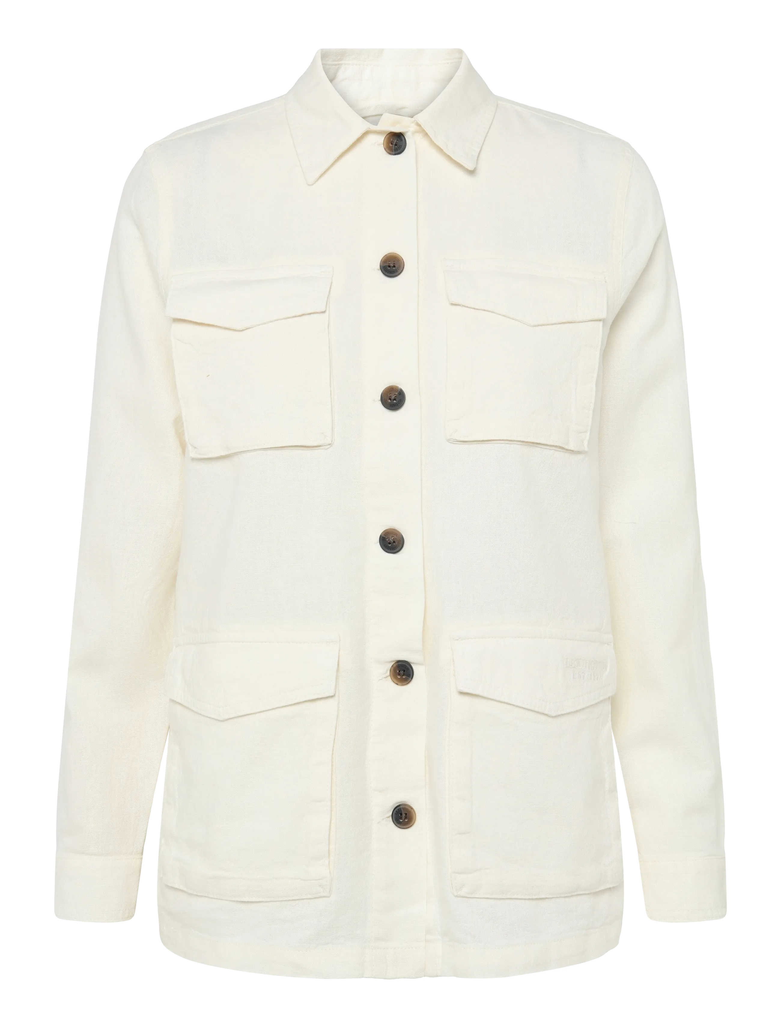 LEXINGTON CLOTHING Raven Linen Blend Overshirt Cream - S - Damen