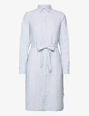 Lexington Clothing - Isa Linen Shirt Dress - sommerkjoler - lt blue/white stripe - 0