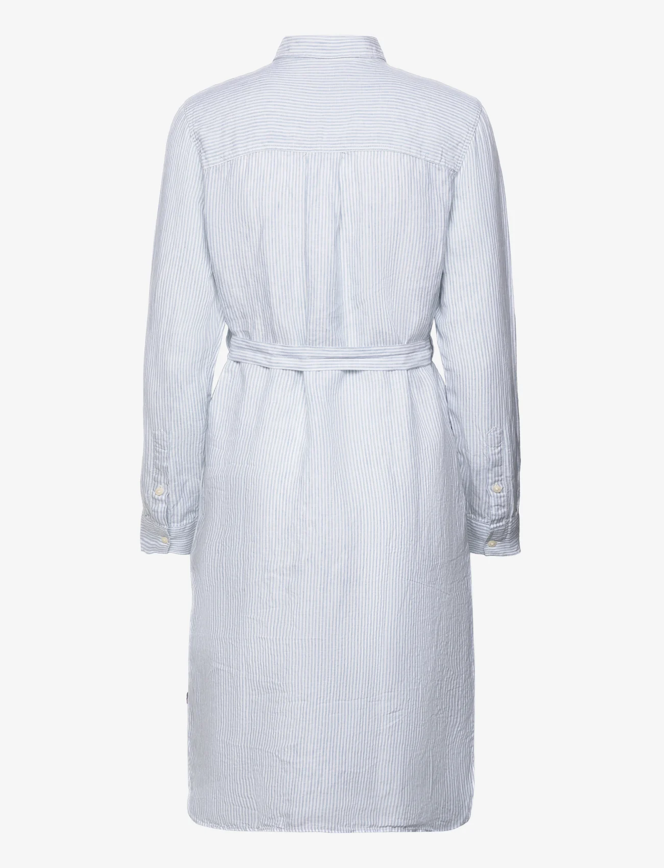 Lexington Clothing - Isa Linen Shirt Dress - summer dresses - lt blue/white stripe - 1