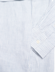 Lexington Clothing - Isa Linen Shirt Dress - sommarklänningar - lt blue/white stripe - 6