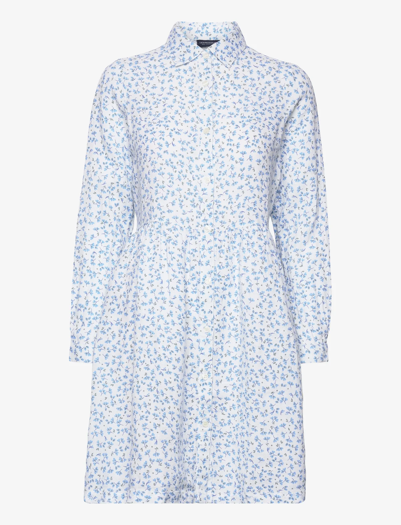 Lexington Clothing - Andrea Linen Dress - zomerjurken - blue flower print - 0