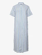 Ines Organic Cotton Striped Shirt Dress - BLUE/WHITE STRIPE