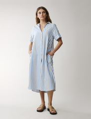 Lexington Clothing - Ines Organic Cotton Striped Shirt Dress - blue/white stripe - 4