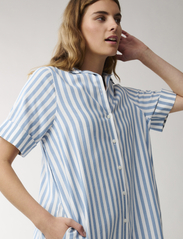 Lexington Clothing - Ines Organic Cotton Striped Shirt Dress - blue/white stripe - 6