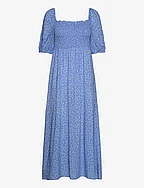 Alaia Printed Dress - BLUE FLOWER PRINT