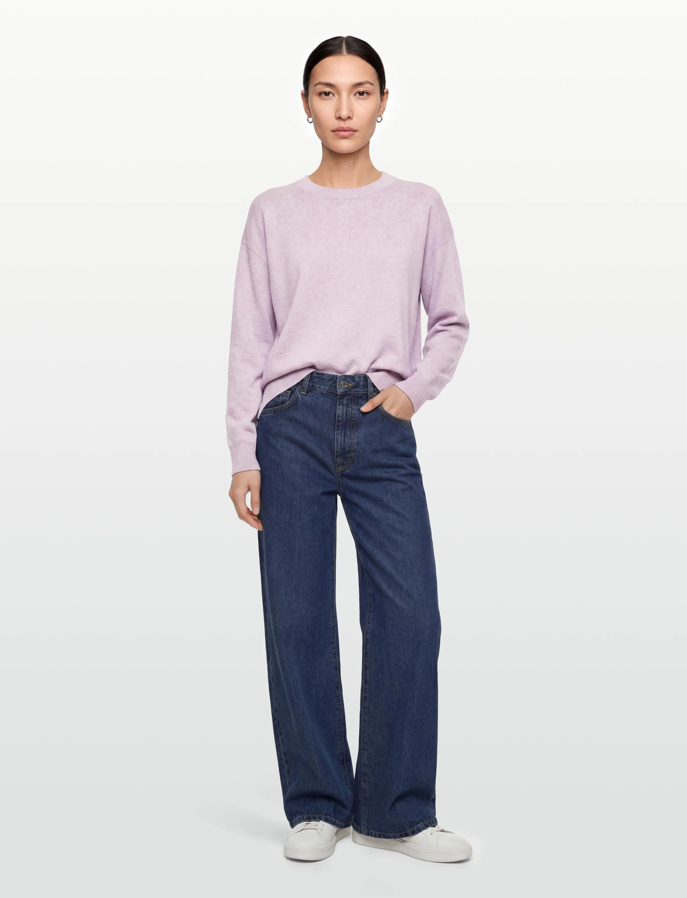 Lexington Clothing - Lizzie Cotton/Cashmere Sweater - trøjer - lilac melange - 0