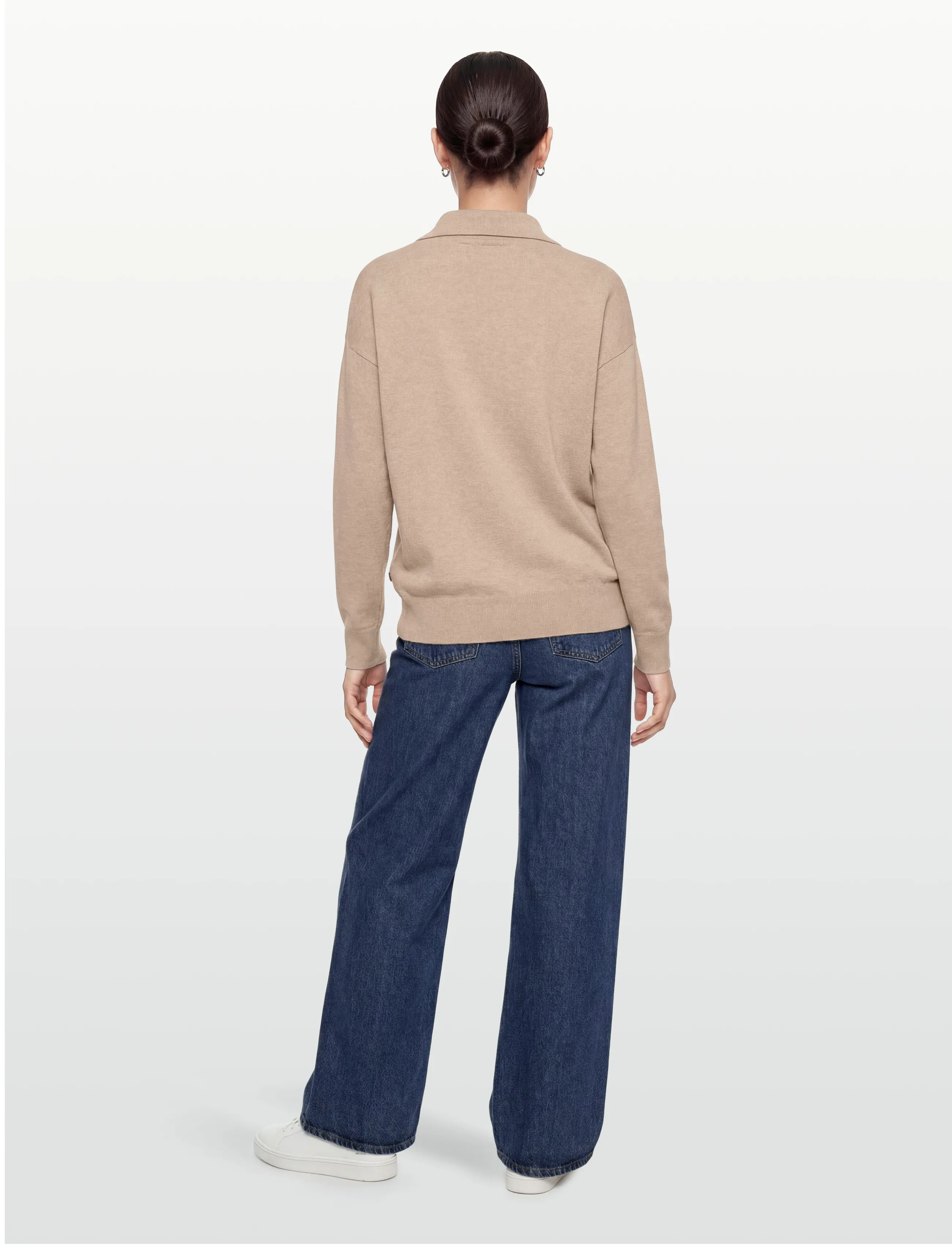 Lexington Clothing - Reagan Organic Cotton/Lyocell Half Zip Sweater - trøjer - light beige melange - 4