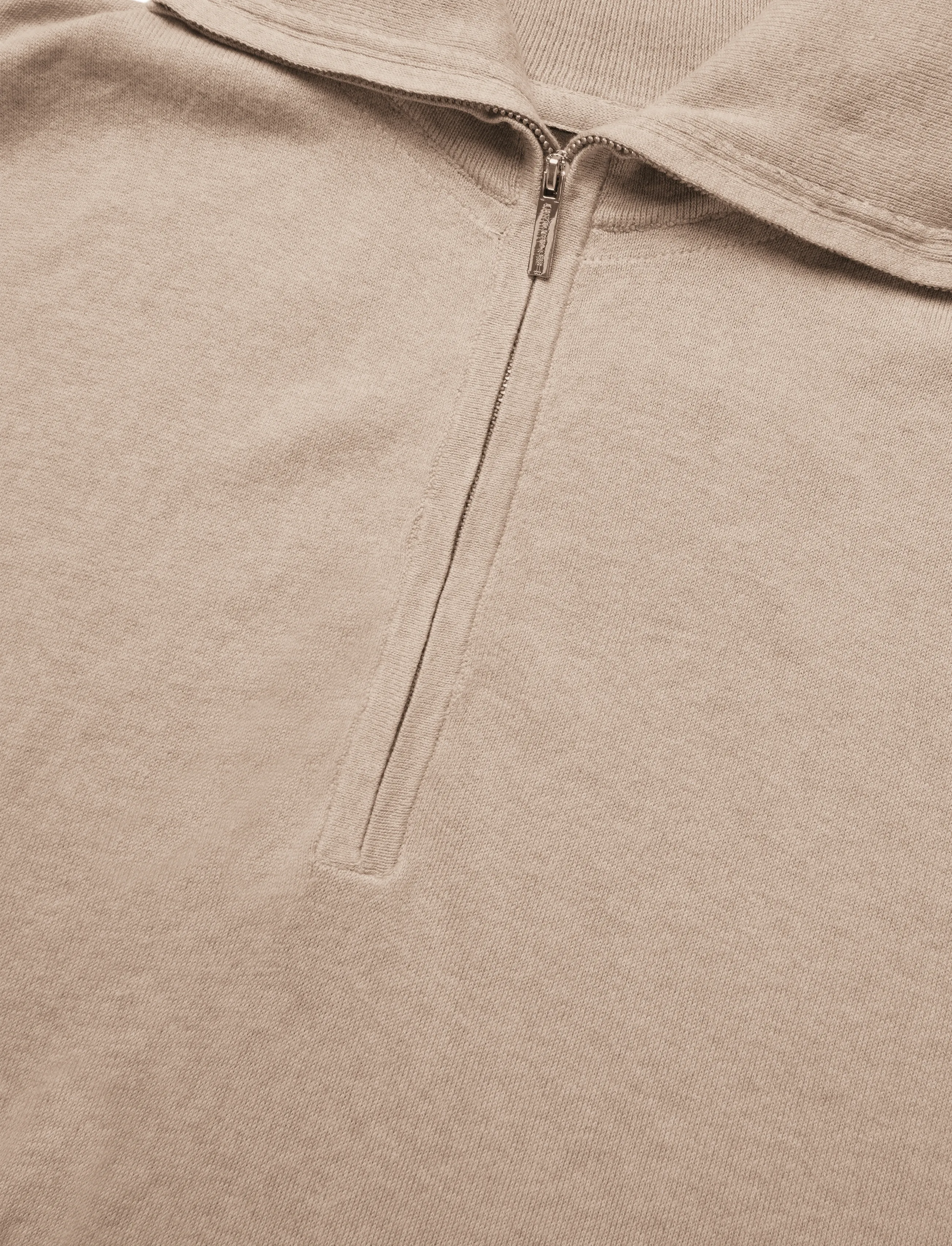 Lexington Clothing - Reagan Organic Cotton/Lyocell Half Zip Sweater - trøjer - light beige melange - 5