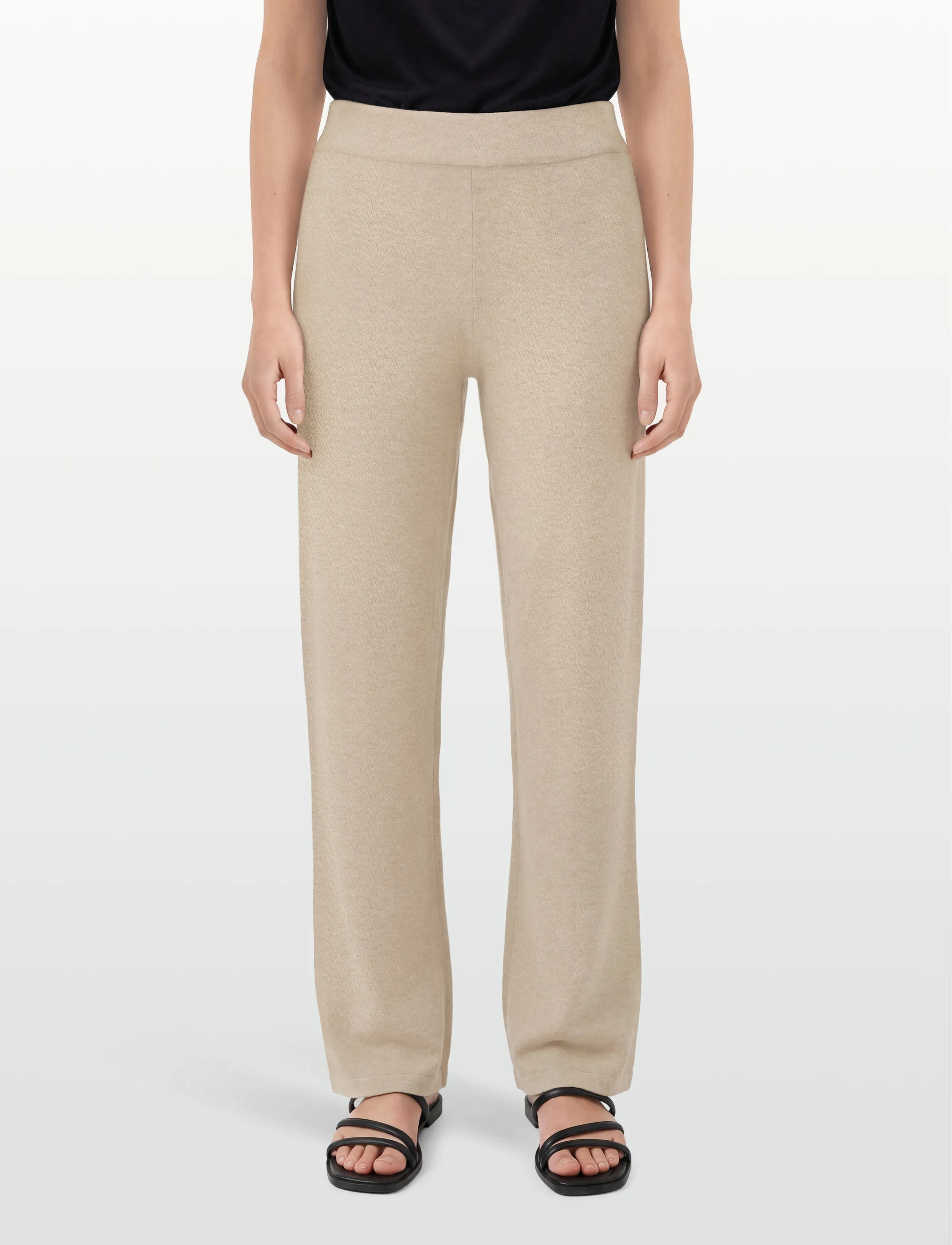 Lexington Clothing - Sloan Organic Cotton/Lyocell Knitted Pants - straight leg hosen - light beige melange - 3