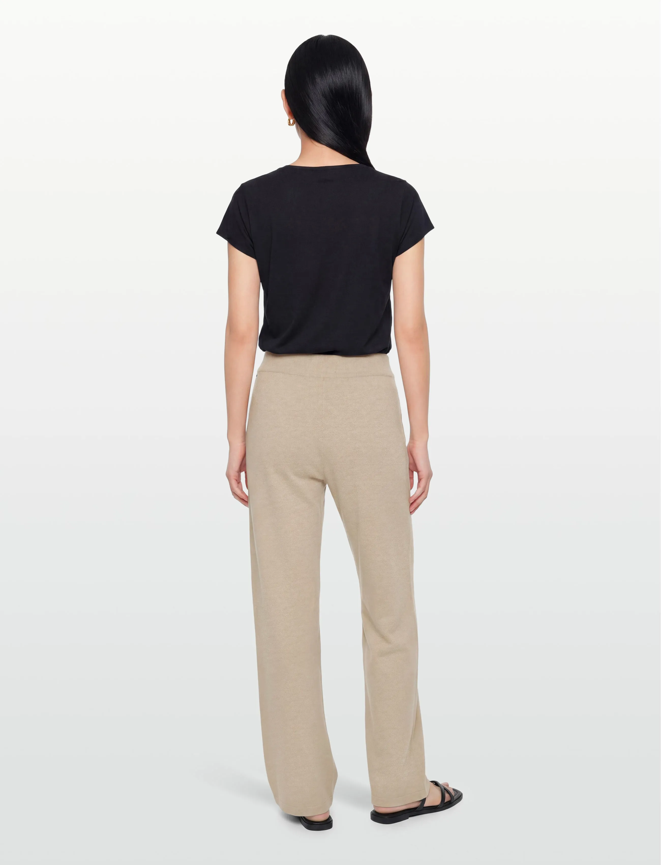 Lexington Clothing - Sloan Organic Cotton/Lyocell Knitted Pants - straight leg hosen - light beige melange - 4