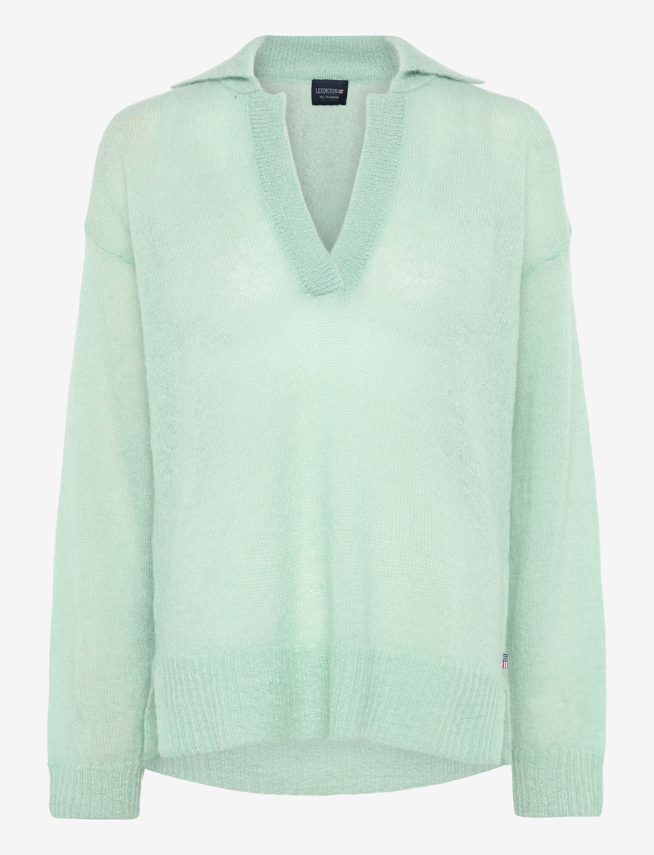 Lexington Clothing Peyton Mohair Blend Knitted Polo Sweater - Poloshirts - LIGHT GREEN / green