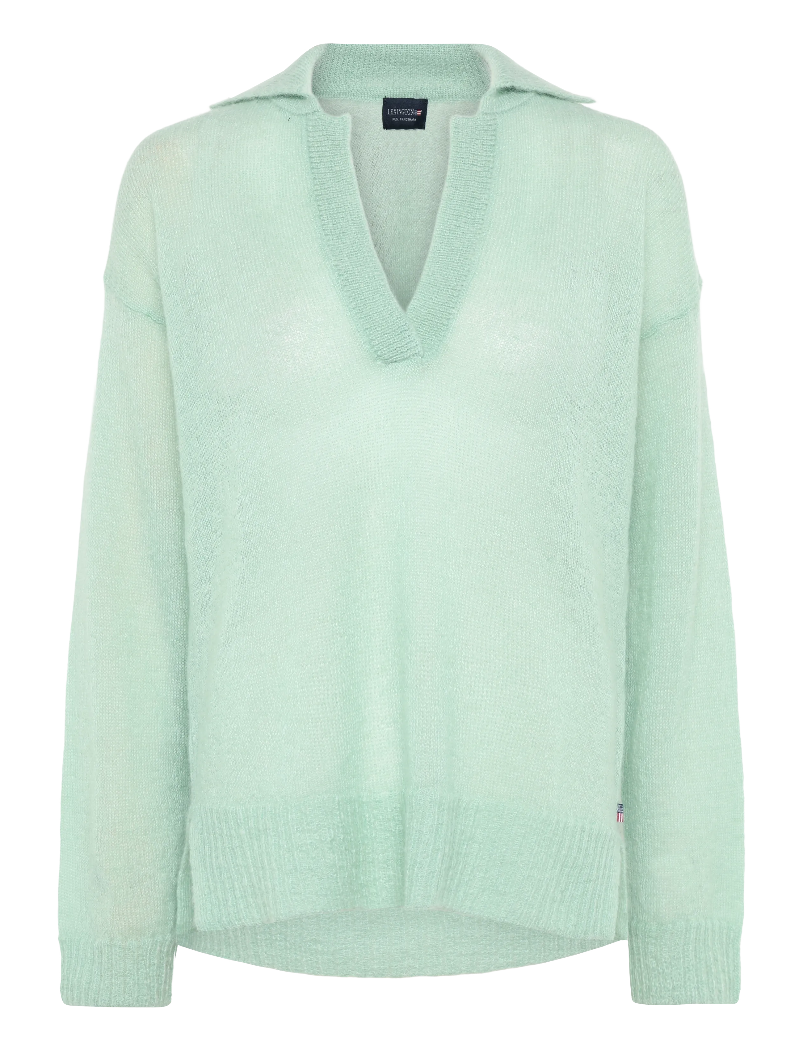 Lexington Clothing Peyton Mohair Blend Knitted Polo Sweater - Poloer - LIGHT GREEN / green