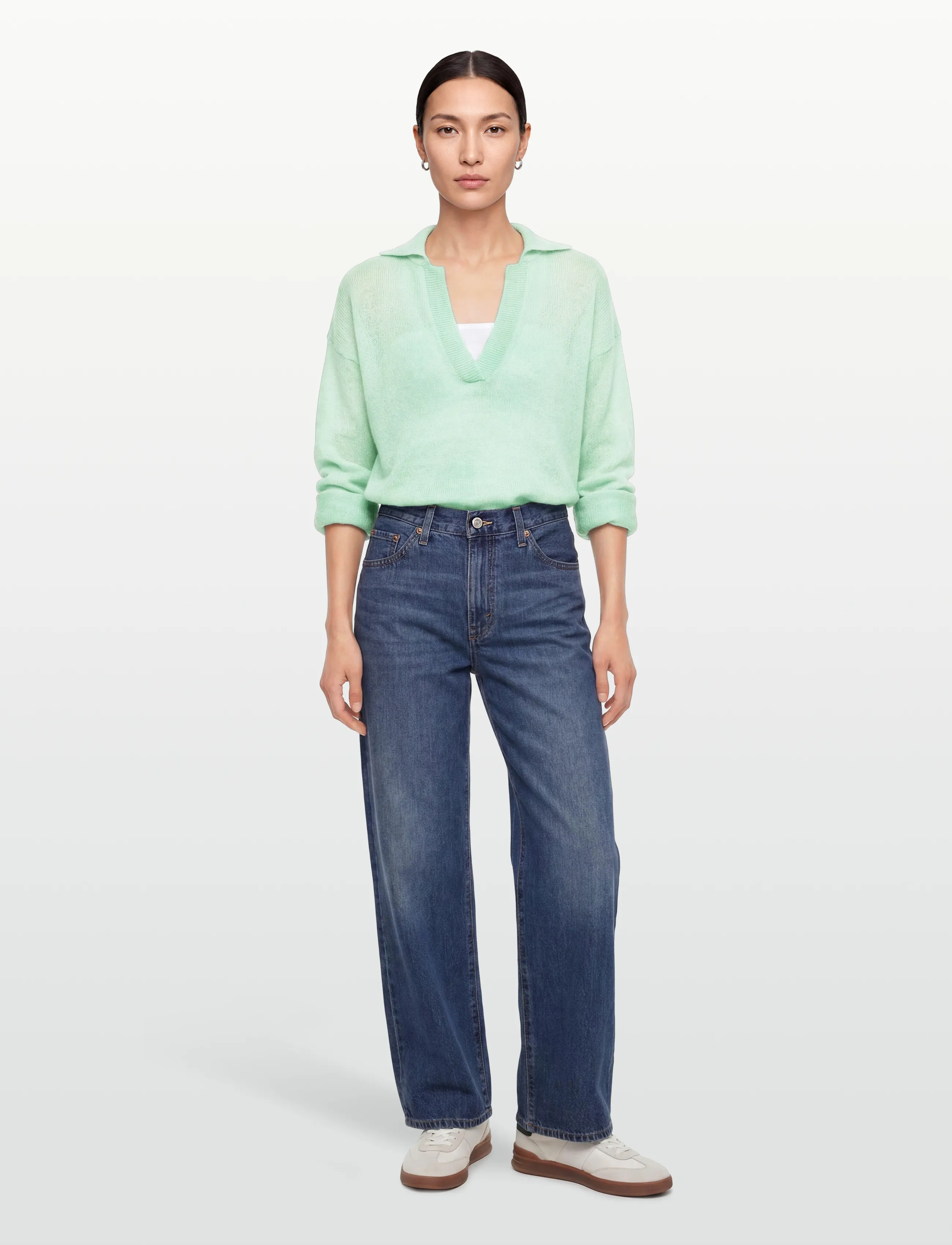 Lexington Clothing - Peyton Mohair Blend Knitted Polo Sweater - poloer - light green - 0