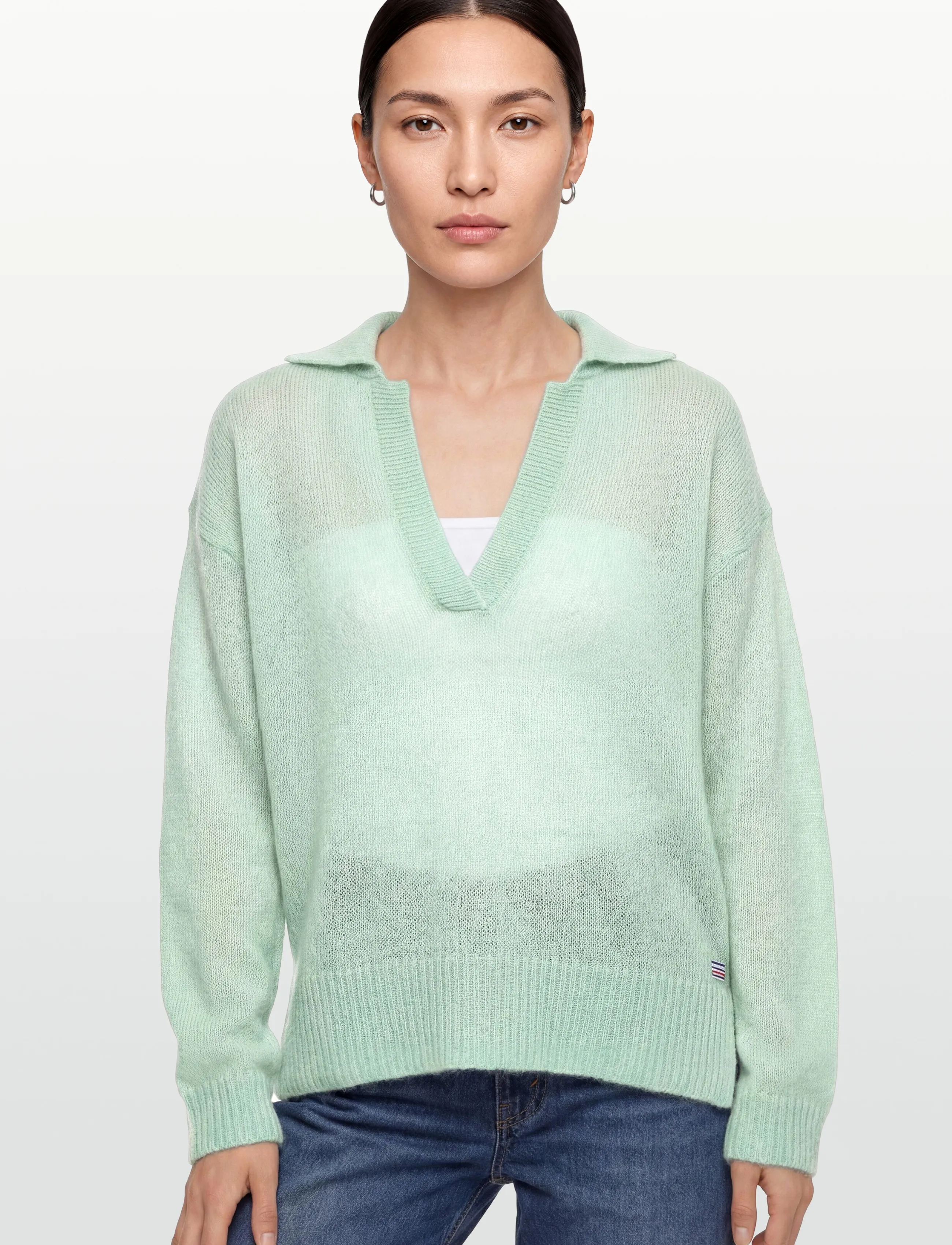 Lexington Clothing - Peyton Mohair Blend Knitted Polo Sweater - poloer - light green - 3
