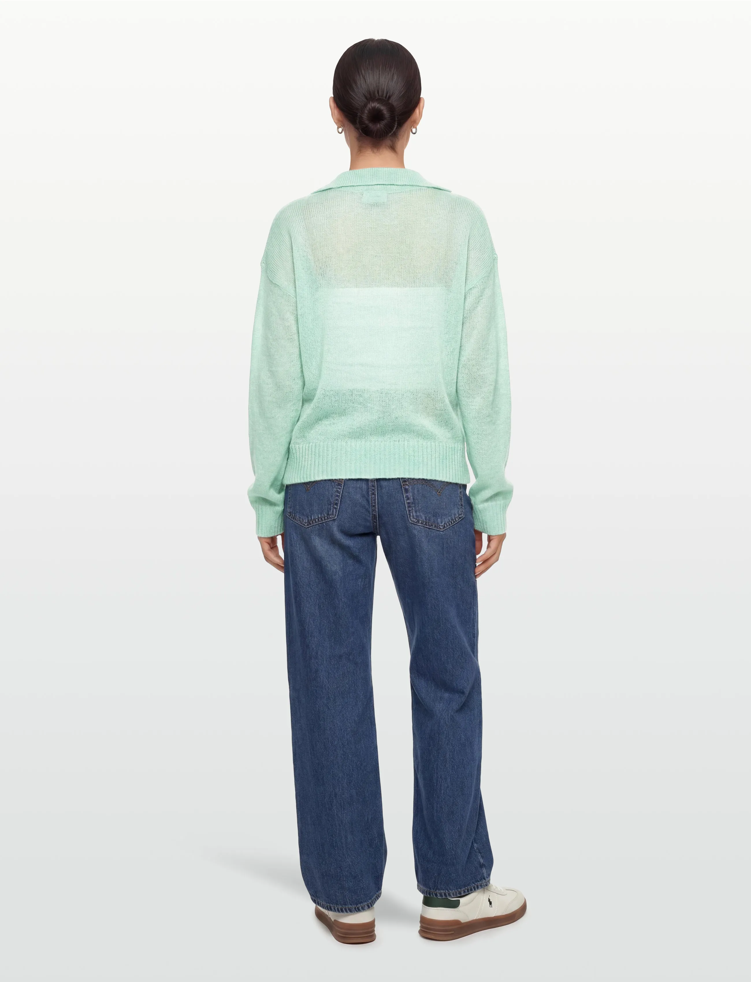 Lexington Clothing - Peyton Mohair Blend Knitted Polo Sweater - poloer - light green - 4