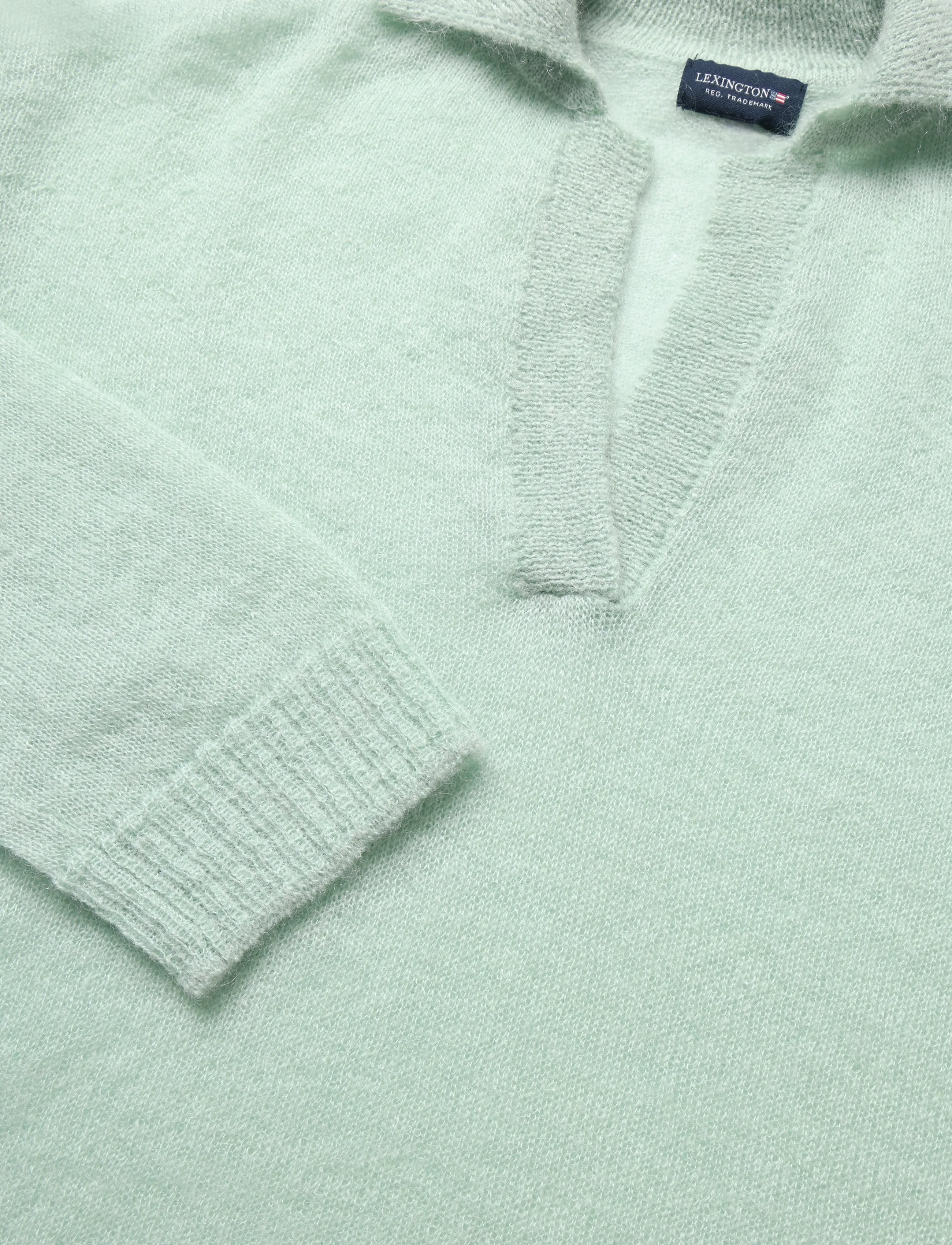 Lexington Clothing - Peyton Mohair Blend Knitted Polo Sweater - poloer - light green - 5