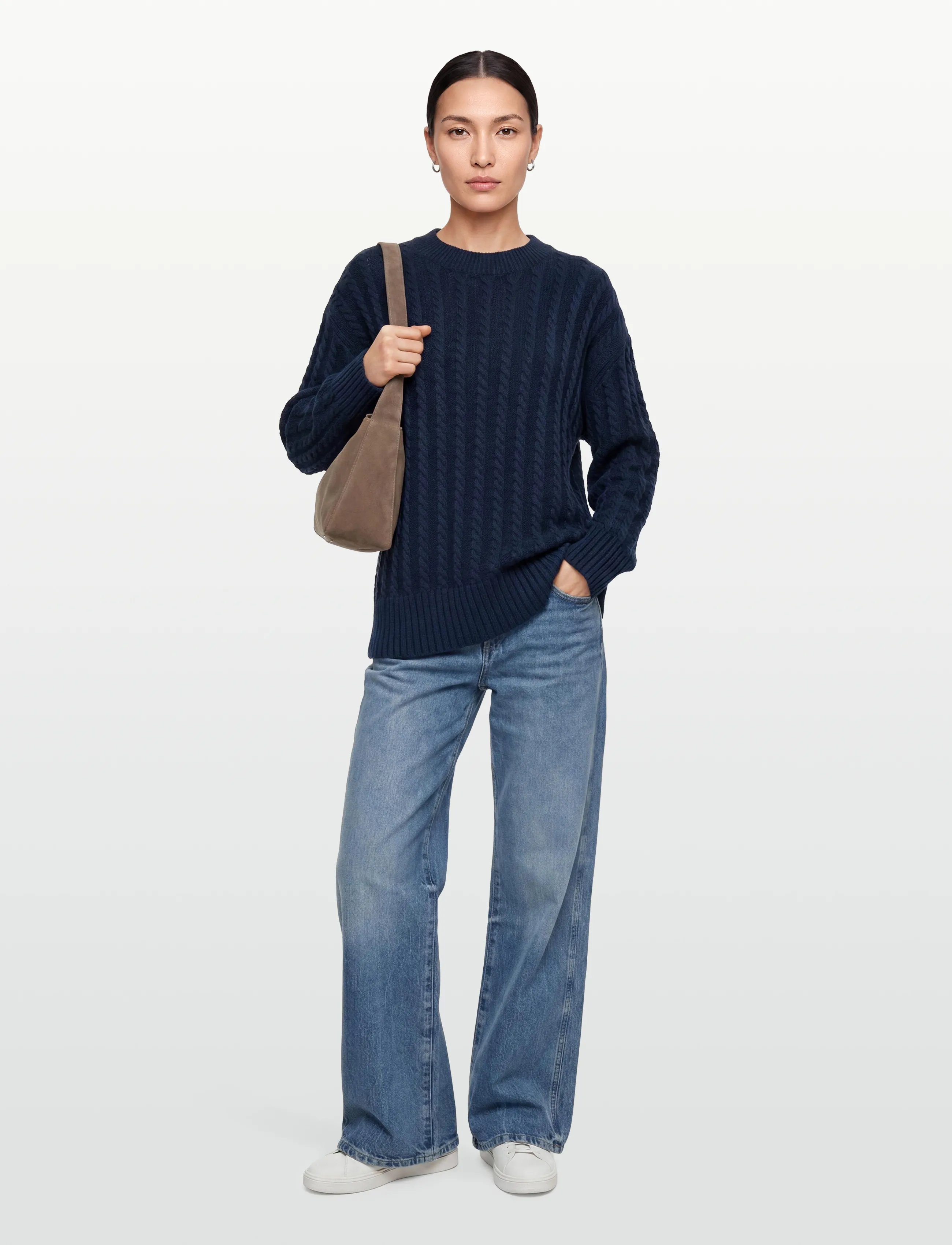 Lexington Clothing - Athena Cable Knit Sweater - džemprid - dark blue - 0