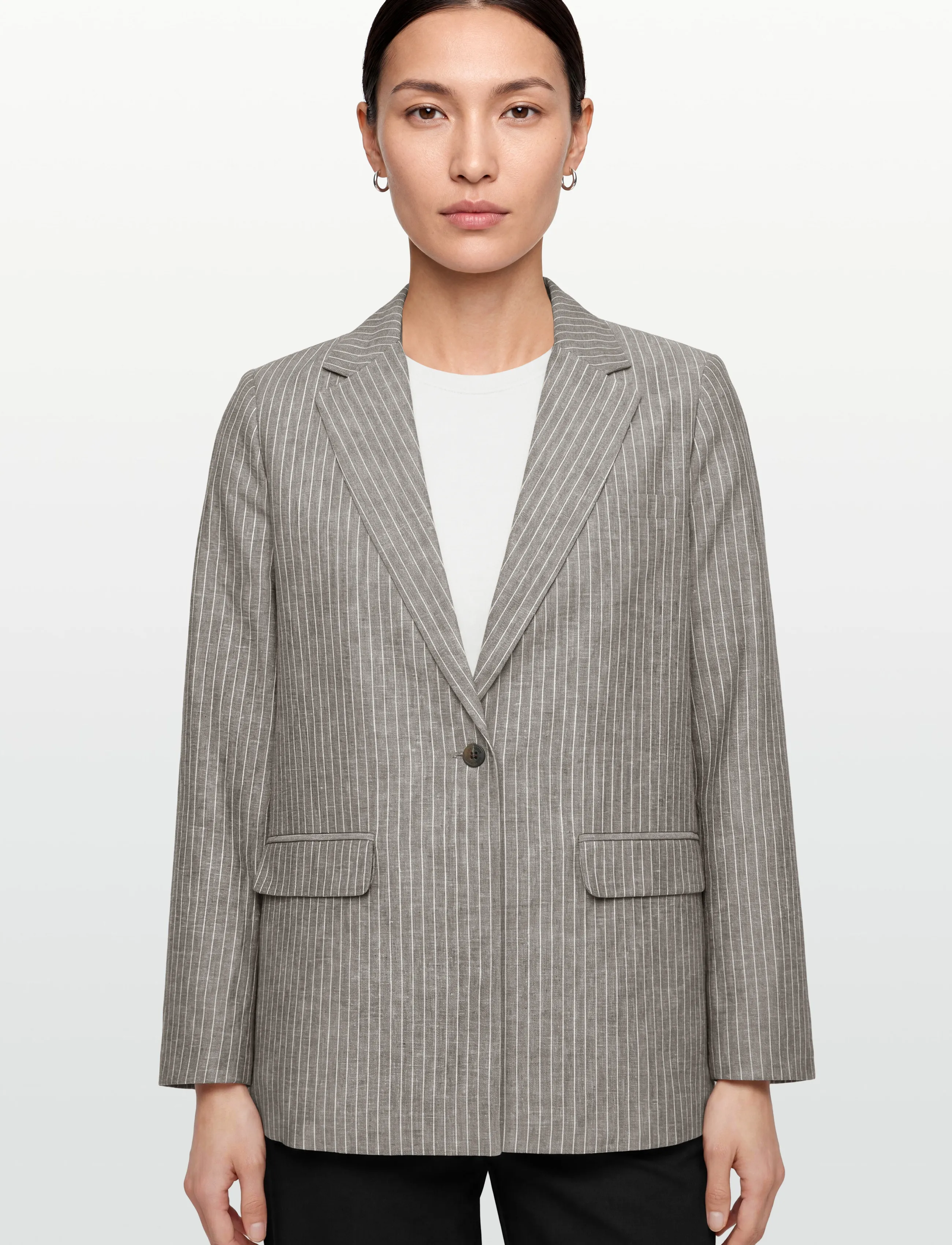 Lexington Clothing - Remi Linen Blend Blazer - festtøj til outletpriser - brown/white stripe - 3