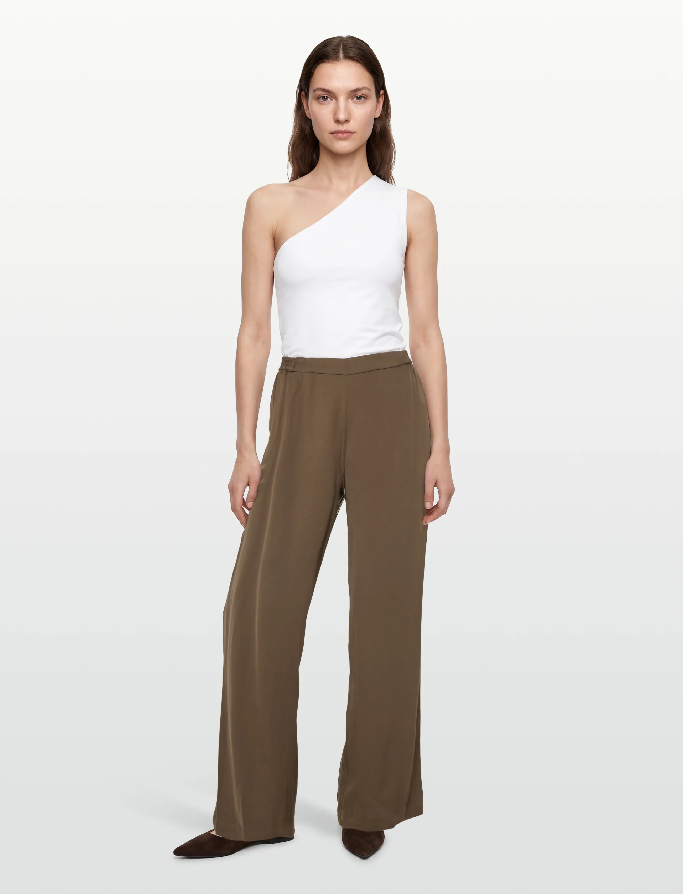 Lexington Clothing Livia Wide-Leg Pants - Vida byxor - BROWN / brown