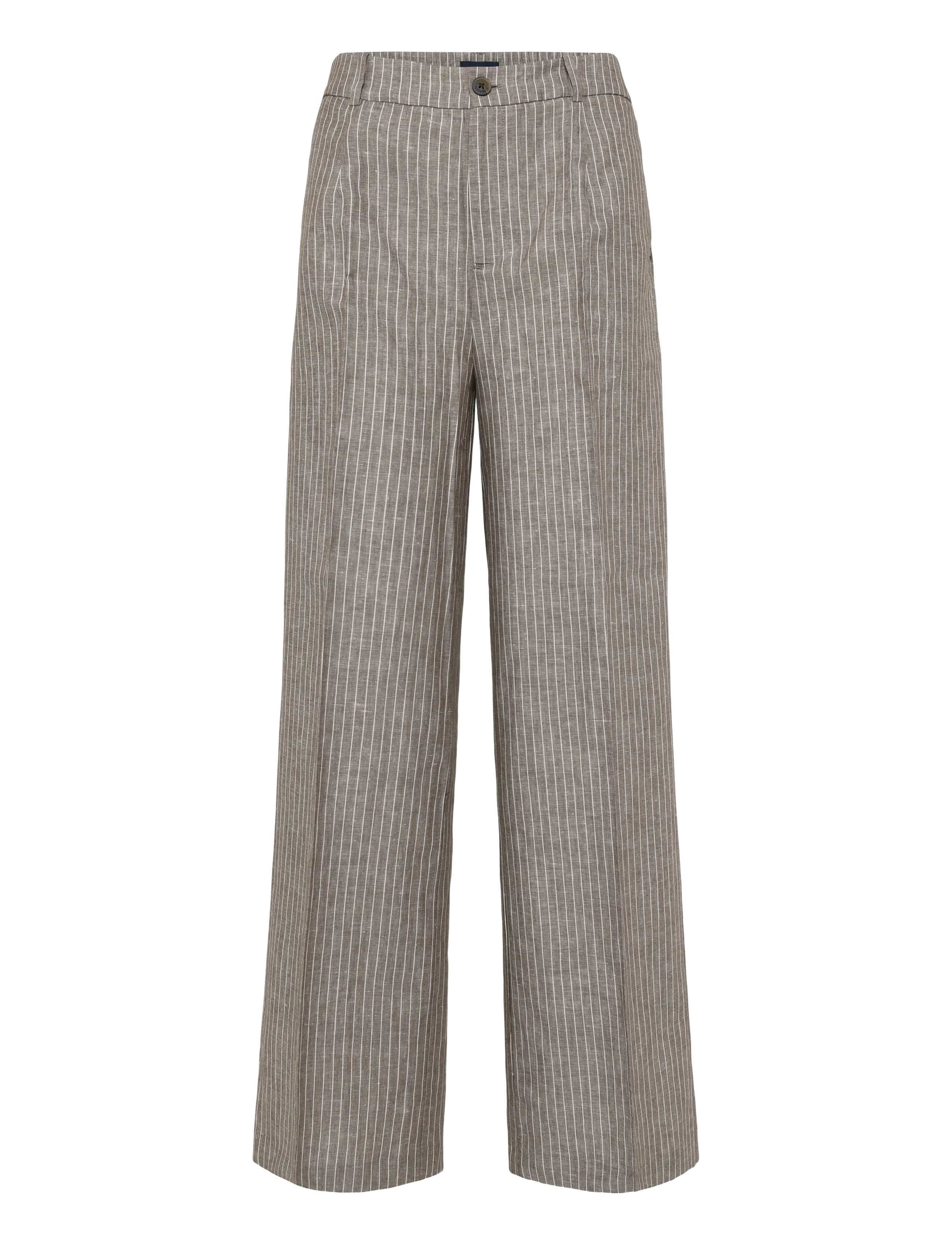 Lexington Clothing Cleo Linen Blend Tailored Pants - Lexington Clothing - BROWN/WHITE STRIPE / brown